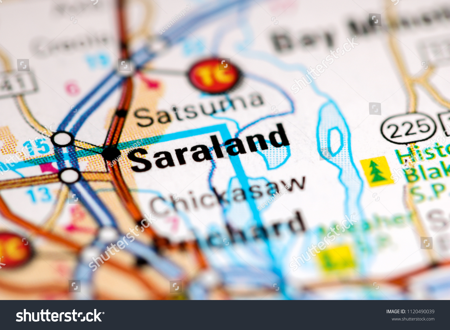 Map Of Saraland Alabama Saraland Alabama Usa On Map Stock Photo 1120490039 | Shutterstock