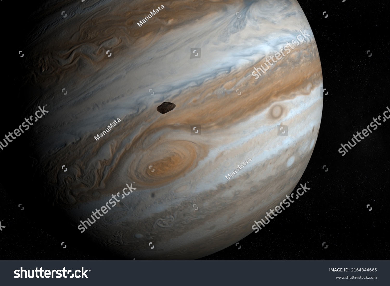 Satellite Amalthea Jupiter V Orbiting Around Stock Illustration 