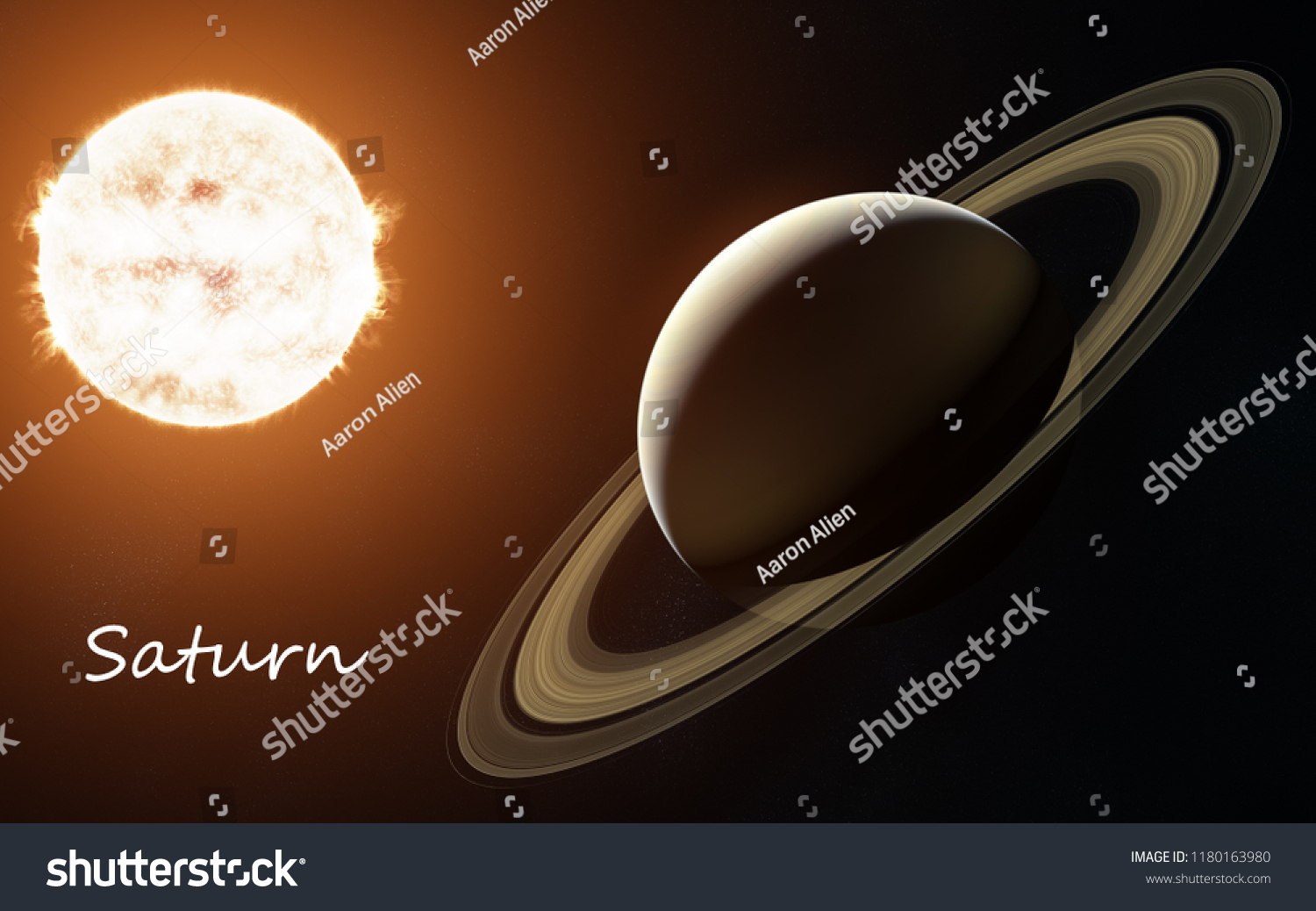 Saturn Against Background Sun Solar System Stock Photo Edit Now