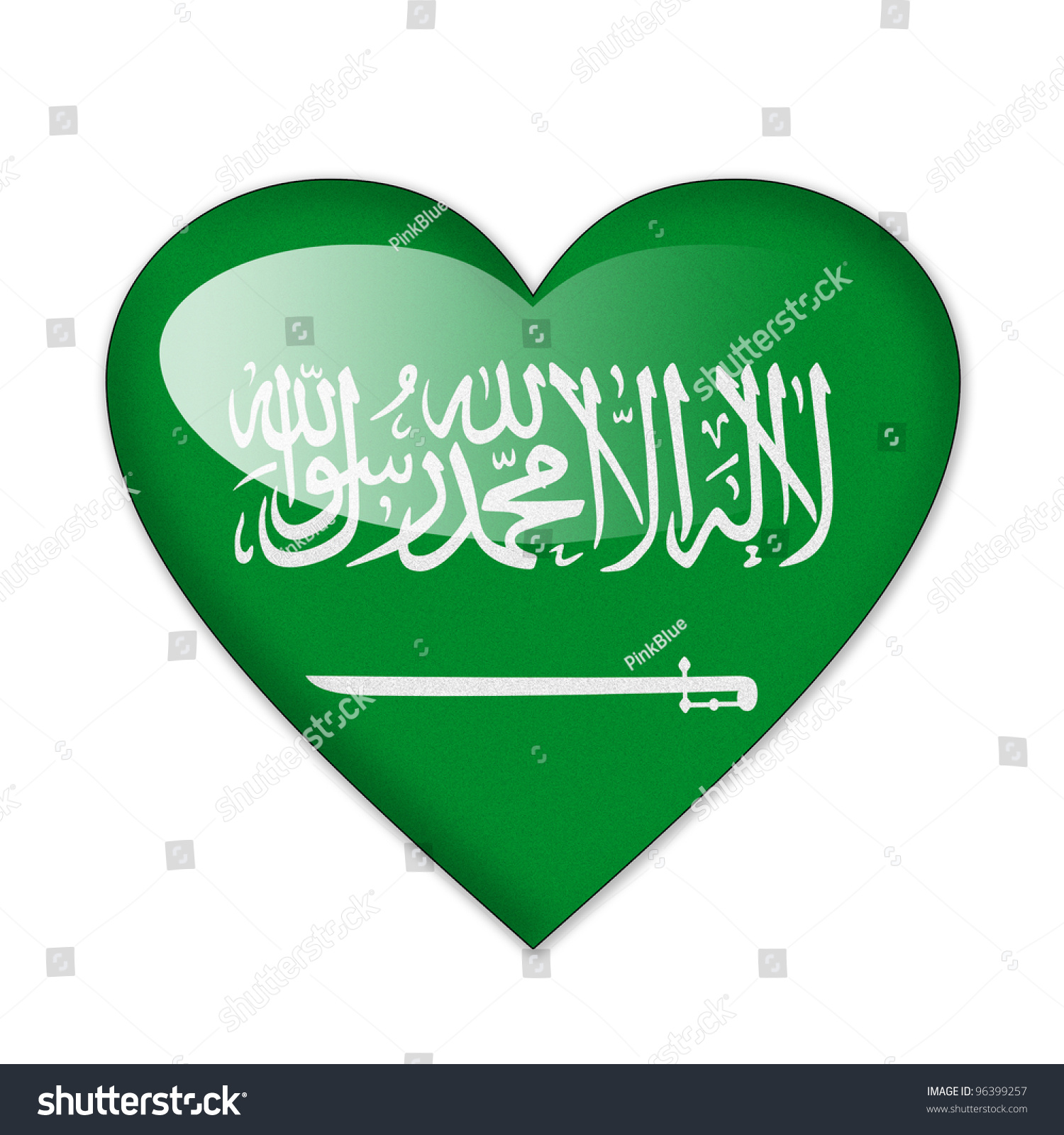 Saudi Arabia Flag In Heart Shape Isolated On White Background Stock ...