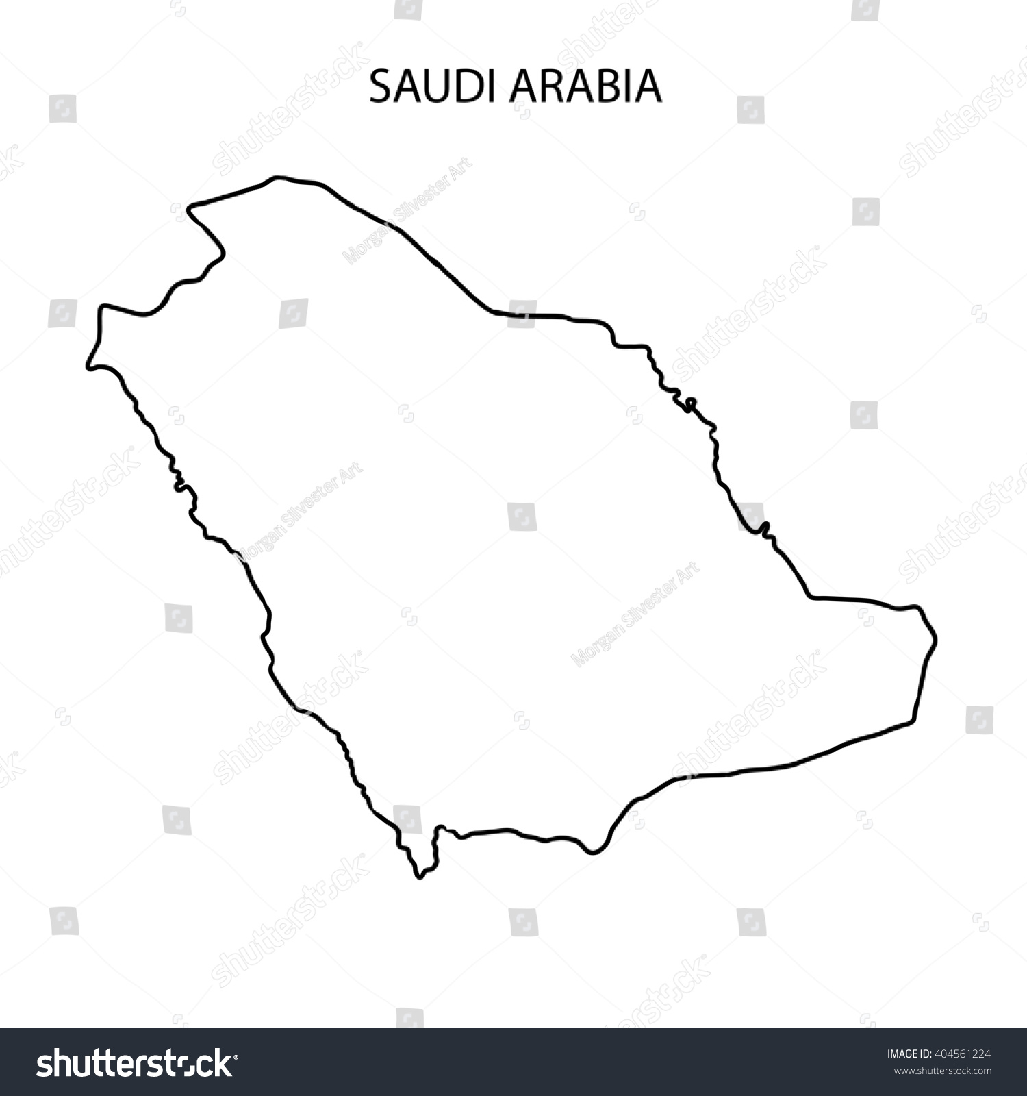 Saudi Arabia Map Outline Stock Illustration 404561224 - Shutterstock