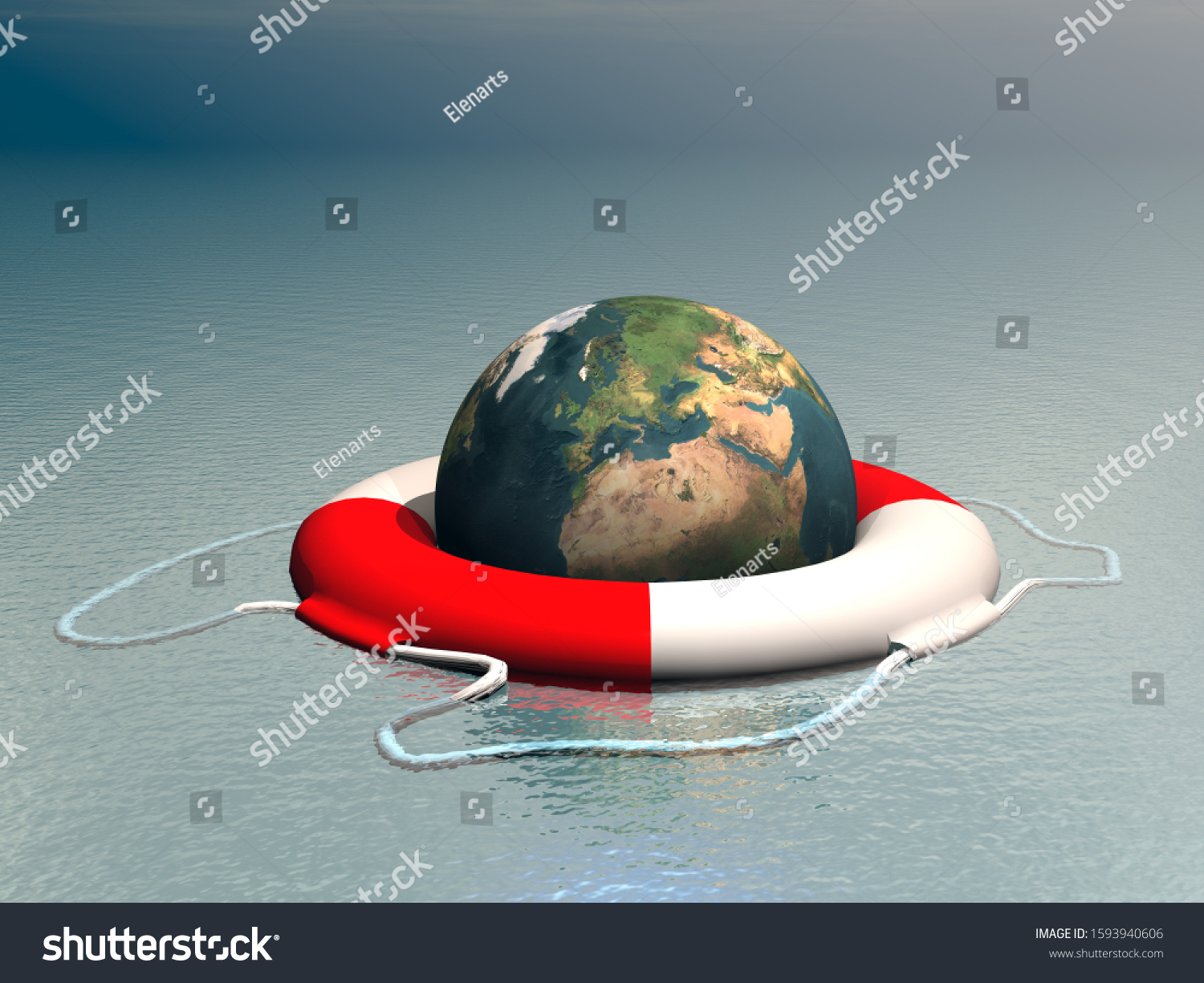 Save Planet Concept Image Earth Floating のイラスト素材
