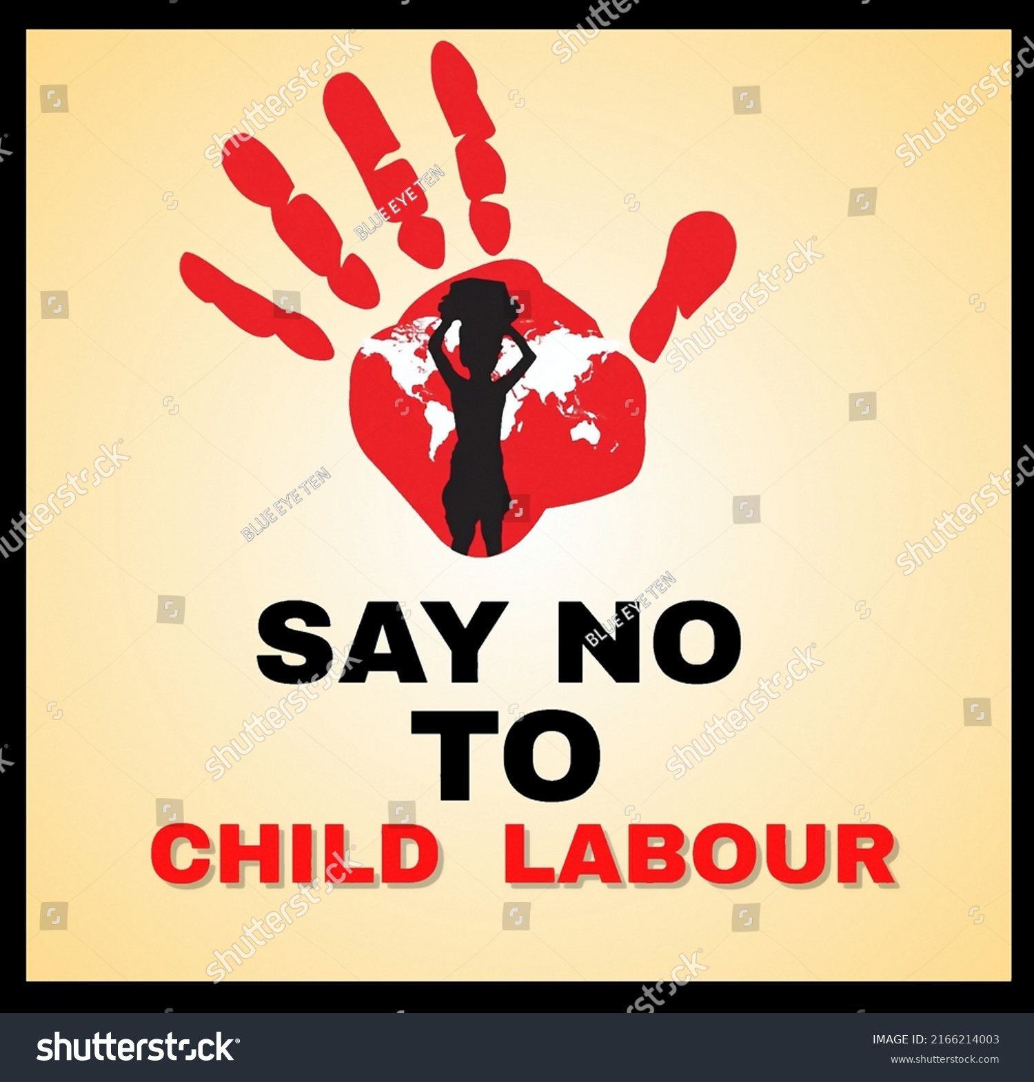 Say No Child Labour Poster Banner Stock Illustration 2166214003 ...