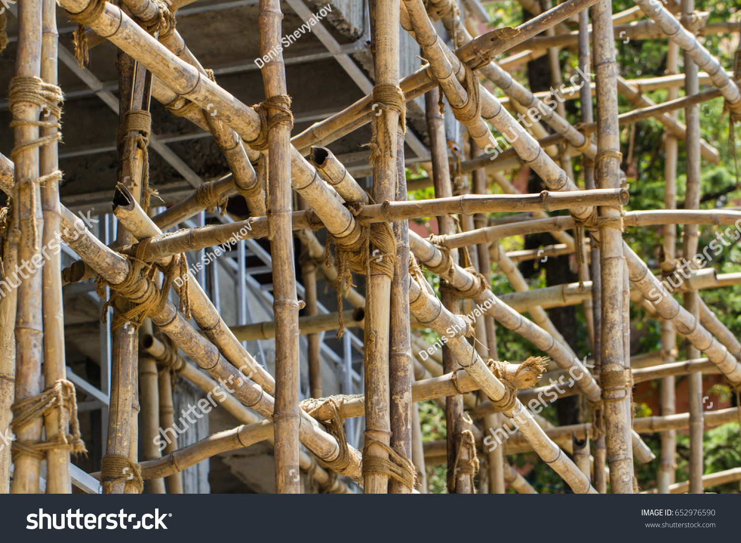 Scaffolding Bamboo Modern Construction Work Asia Stock Photo Edit Now