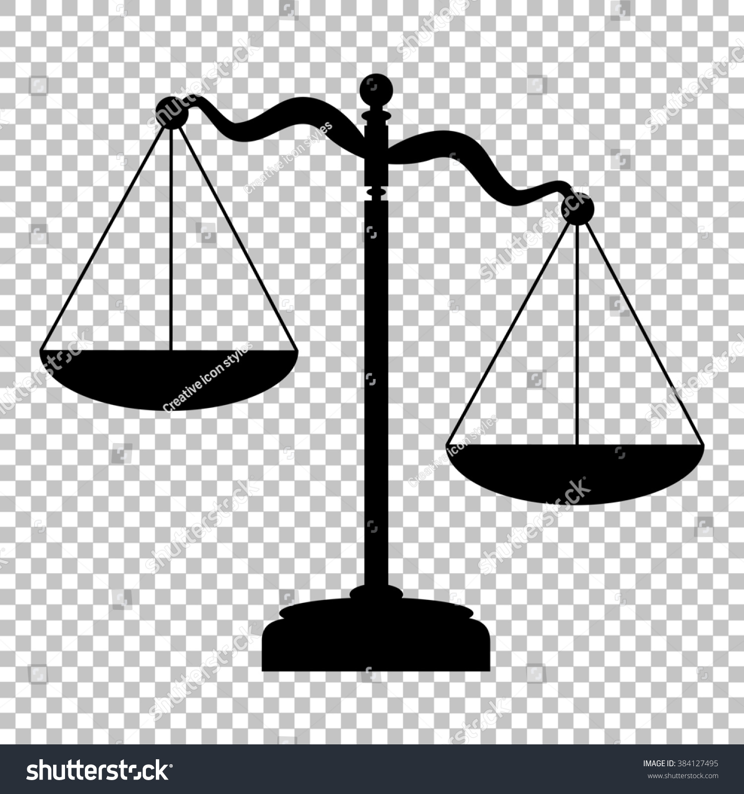 Scales Justice Sign Flat Style Icon Stock Illustration 384127495