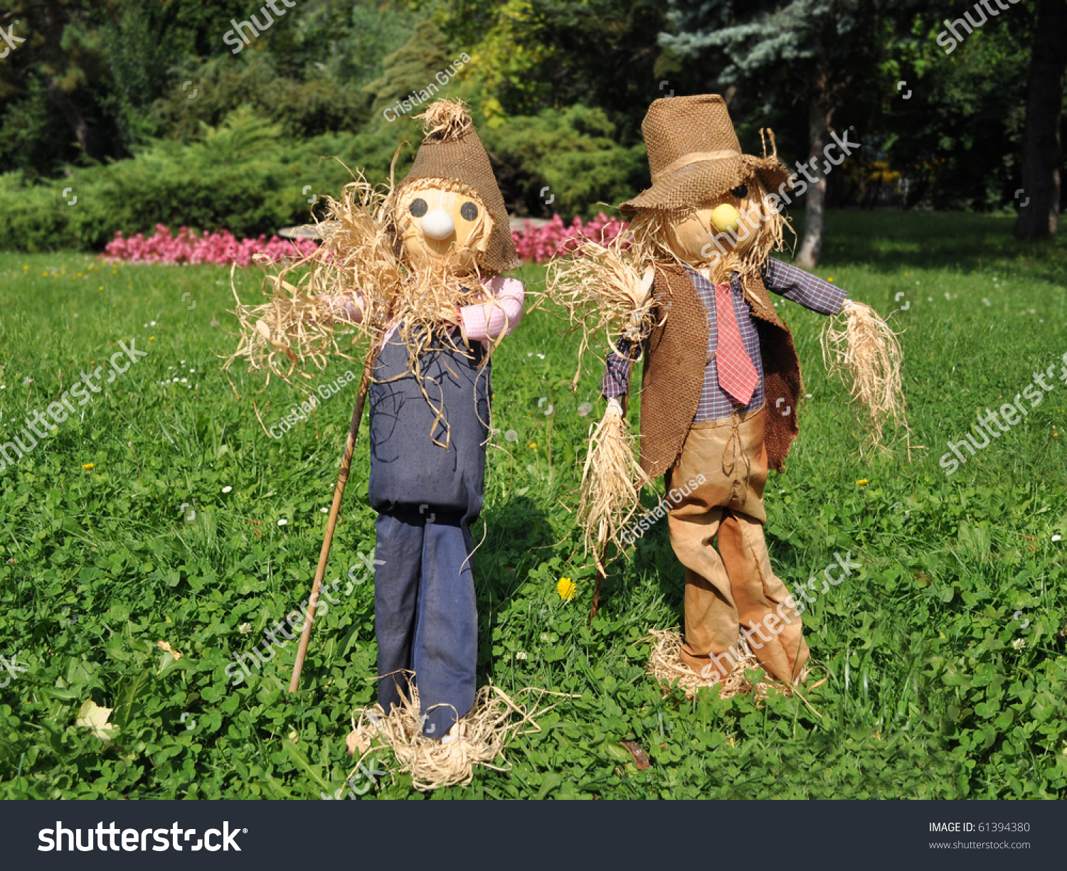 Scarecrow Couple On Green Field Stock Photo 61394380 - Shutterstock