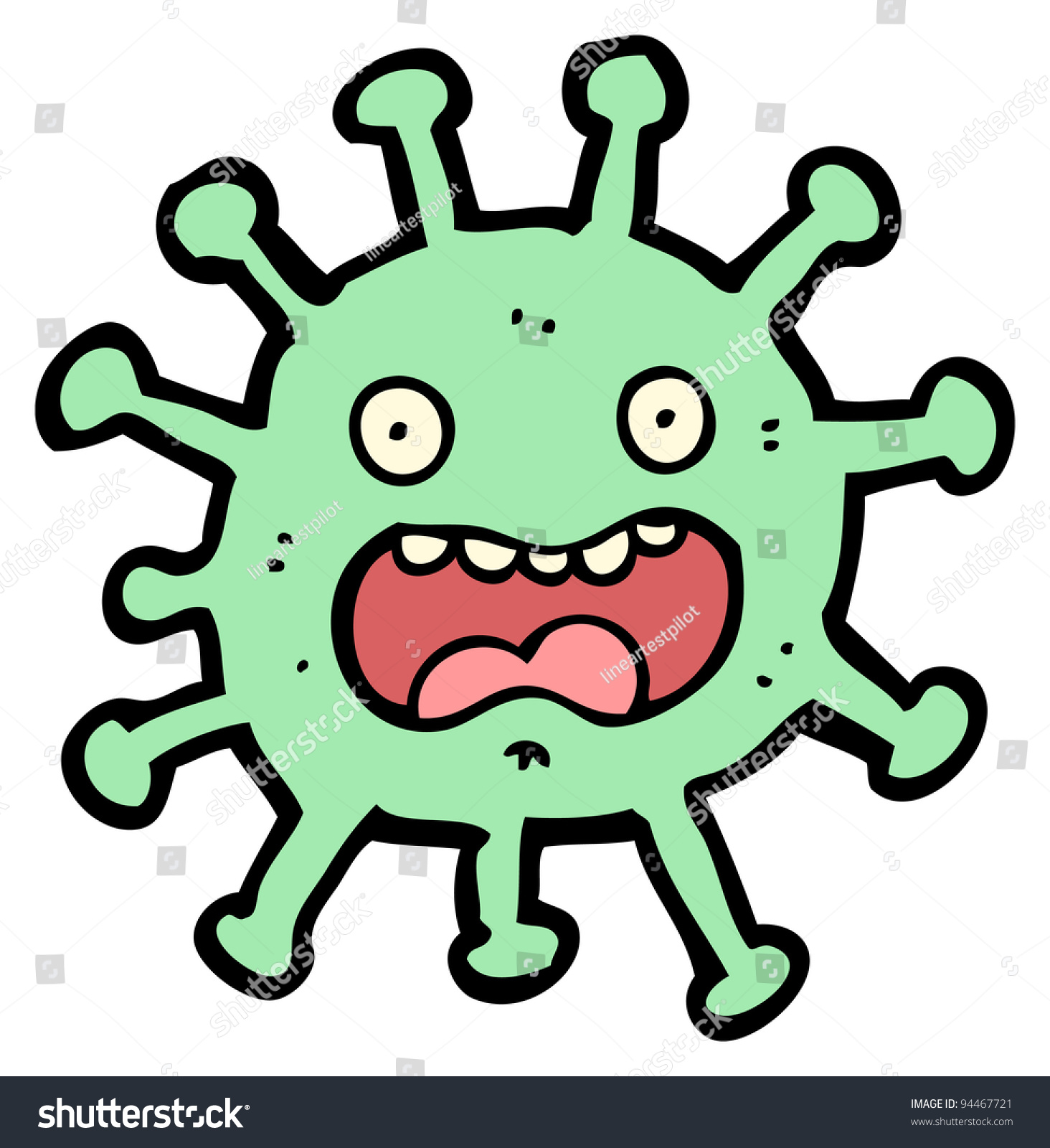 Scared Cartoon Germ Stock Illustration 94467721 - Shutterstock