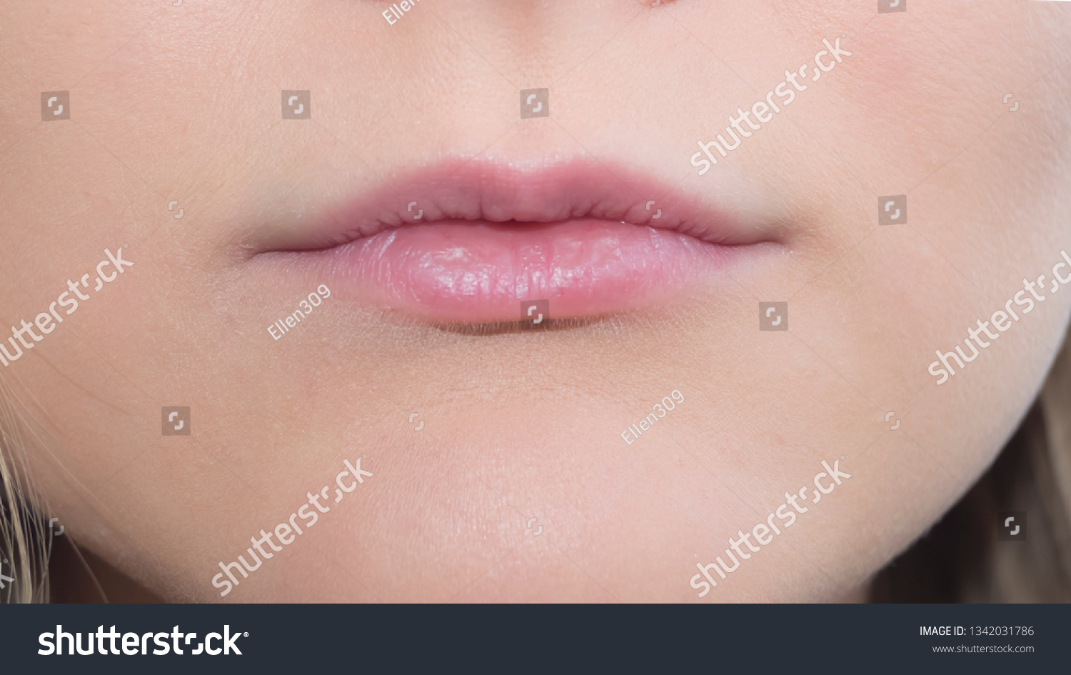 Scarlet Thin Natural Lips Young Girl Stock Photo (Edit Now) 1342031786