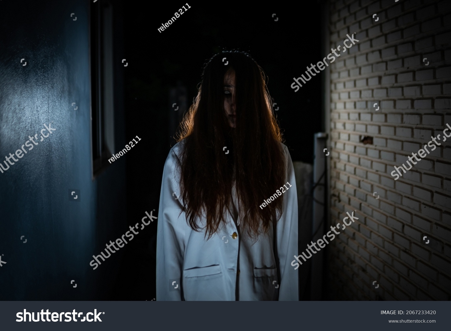 Scary Ghost White Dress Halloween Theme Stock Photo 2067233420 ...