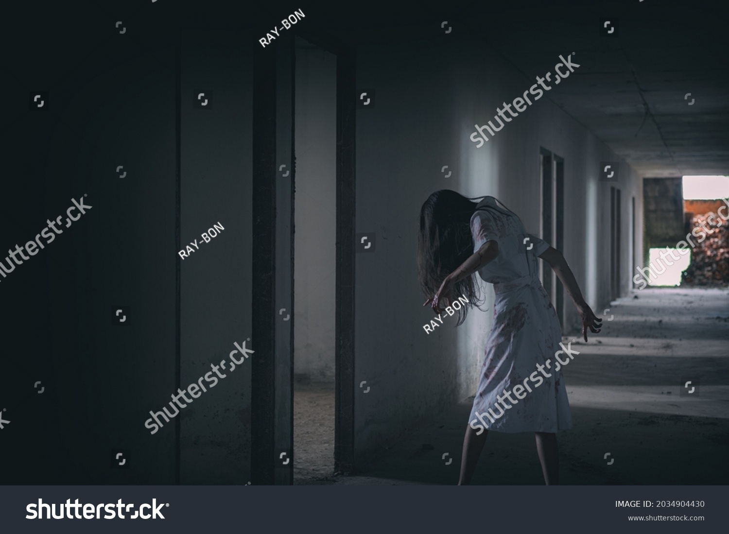 Scary Ghost Woman Dark Haunted House Stock Photo 2034904430 | Shutterstock