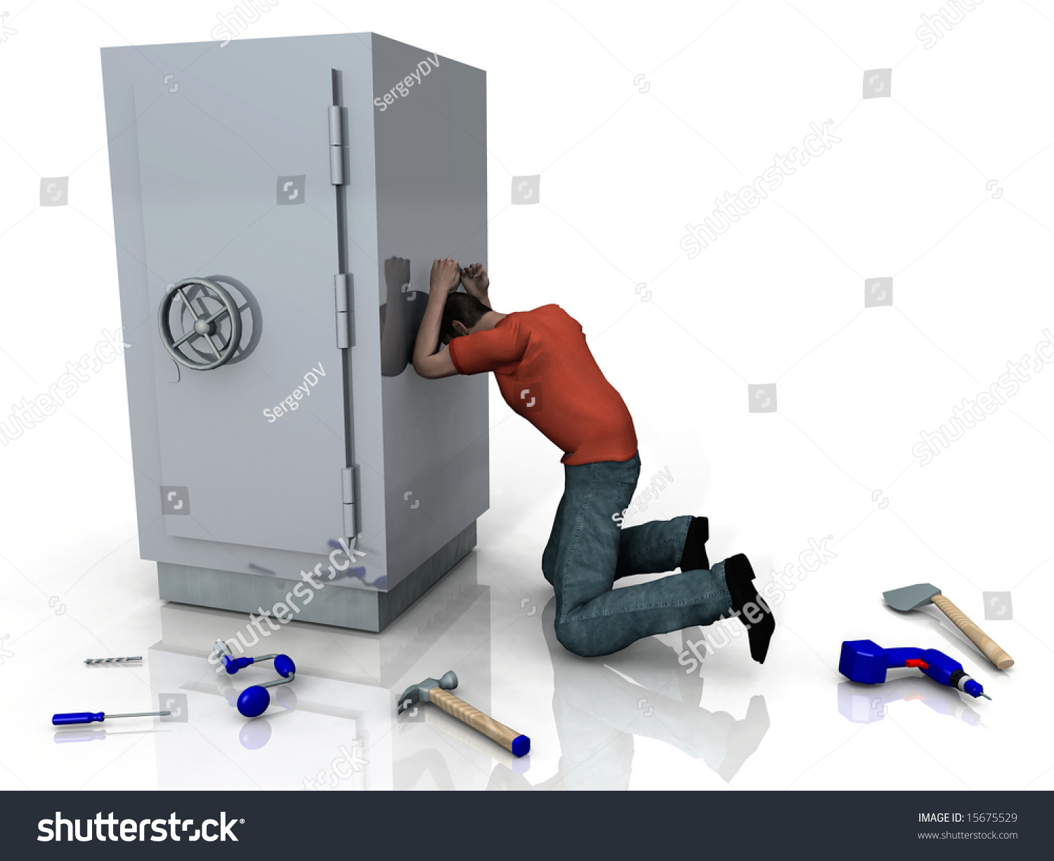 Scene Of The Attempt Of The Robbery Of The Safe Stock Photo 15675529 ...