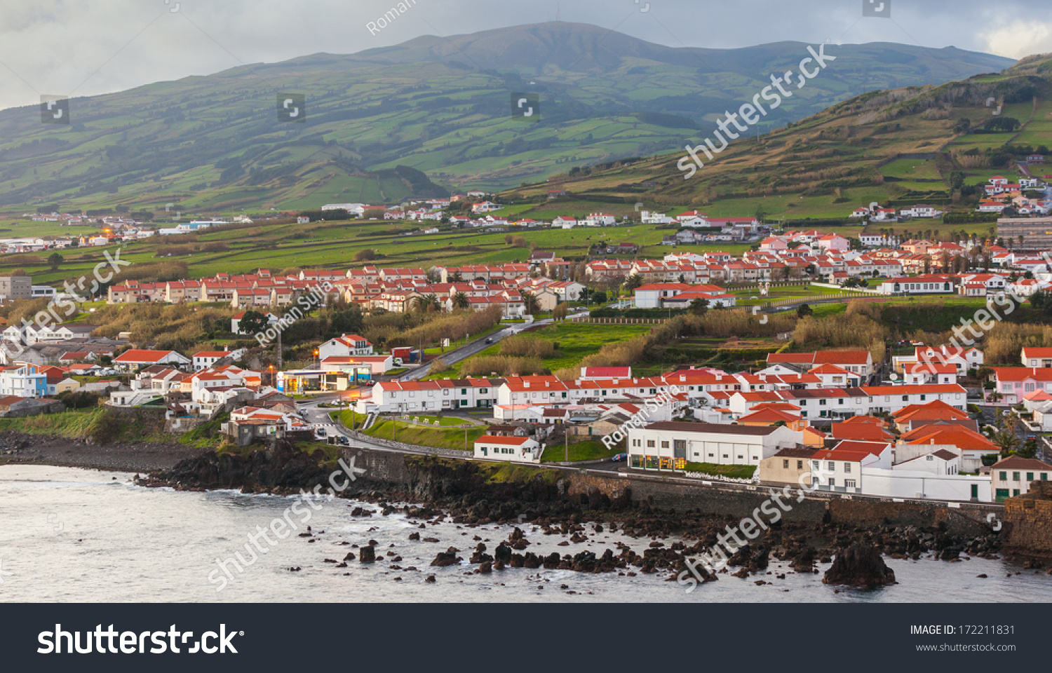 Scenic View On The City Horta, Capital City Of Island Faial, Azores ...