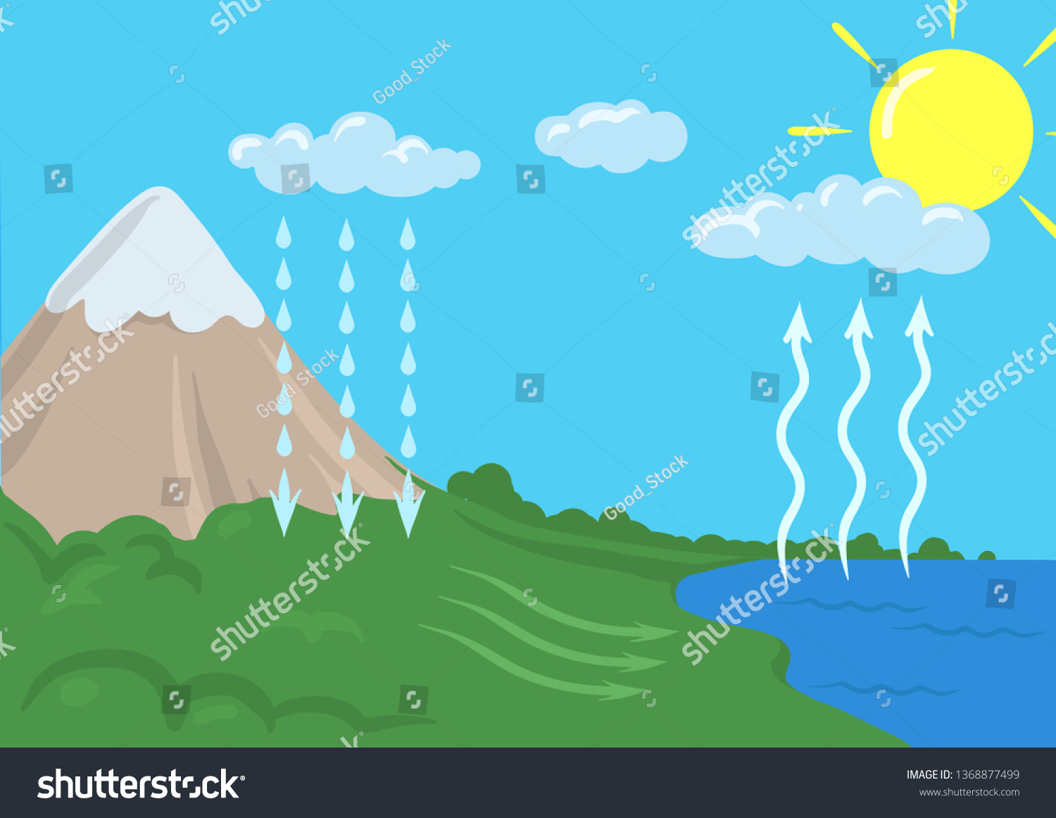 schematic representation of water cycle