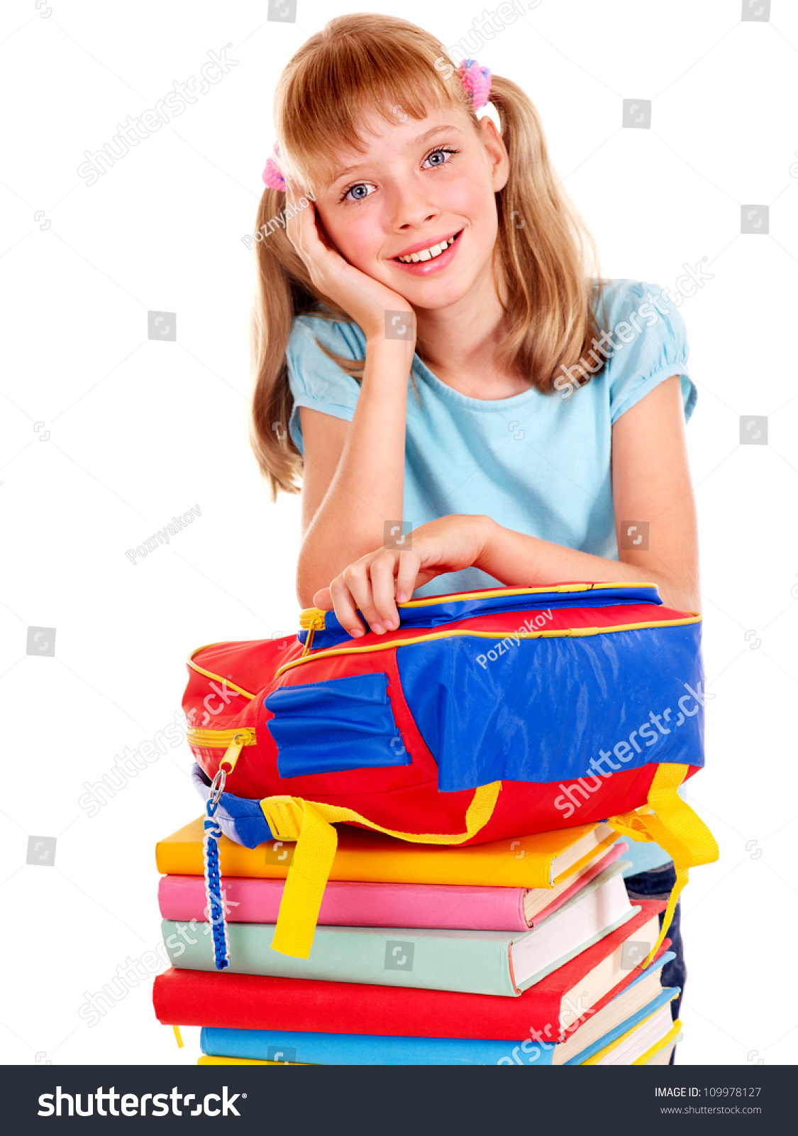 child wearing backpack