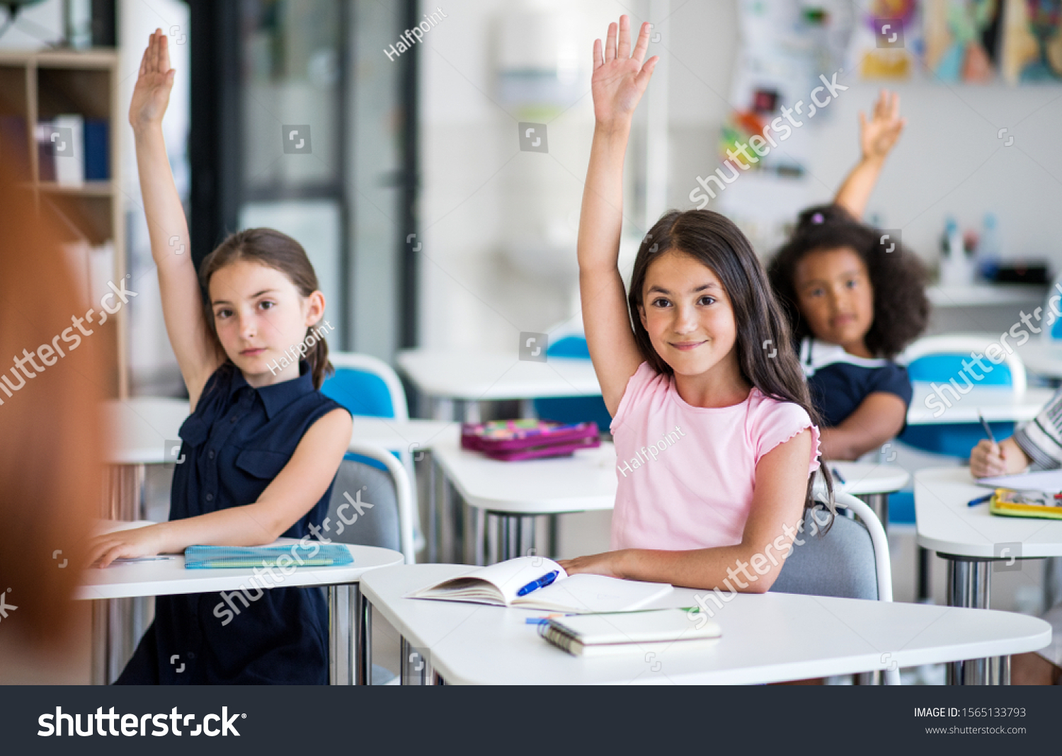 School Children Sitting Desk Classroom On Stock Photo 1565133793 ...