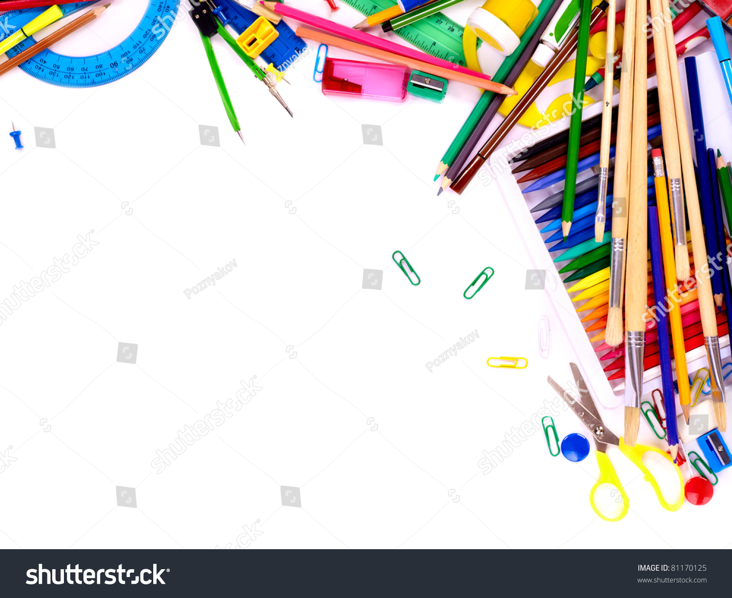 School Office Supplies Writing Utensils Stock Photo 81170125 | Shutterstock