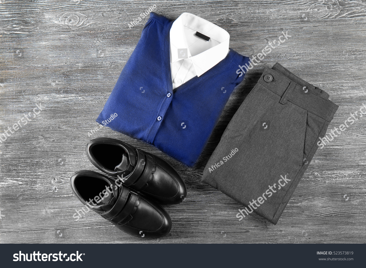 School Uniform On Wooden Background Stock Photo 523573819 - Shutterstock