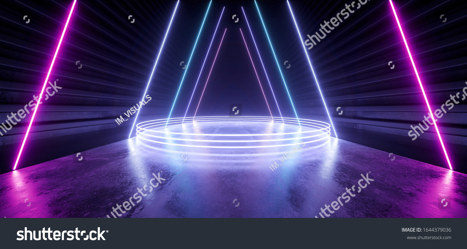 Sci Fi Stage Podium Laser Neon Stock Illustration 1644379036