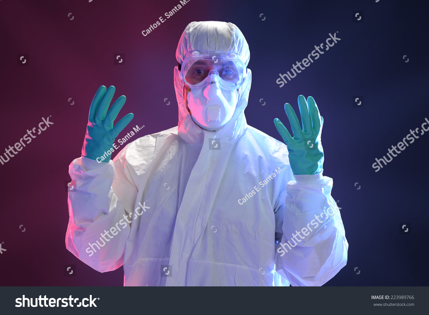 Scientist Full Protective Hazmat Suit Dramatic Stock Photo 223989766 ...