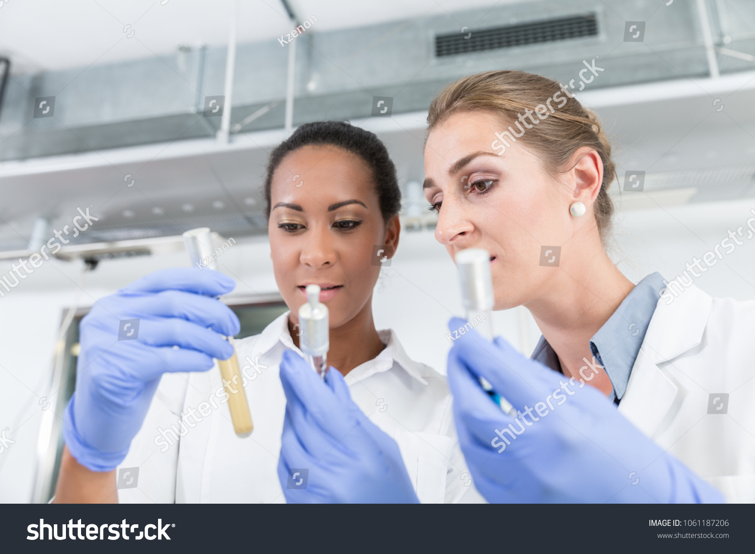  Light Blue Classic  Template Design Featuring Scientists in Research Lab with Analyzing