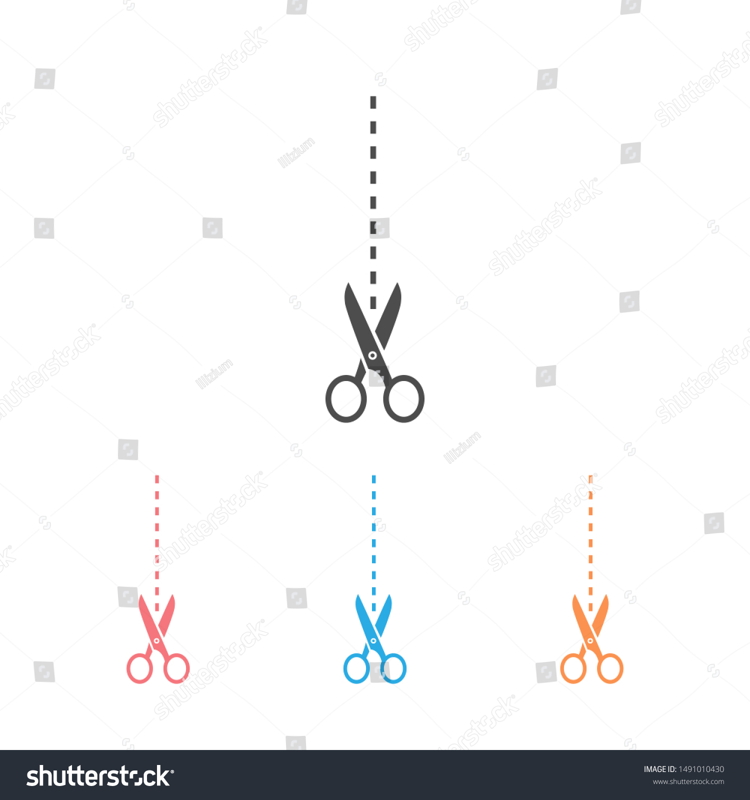 Scissors Icon Set Template Illustration Stock Illustration 1491010430 ...