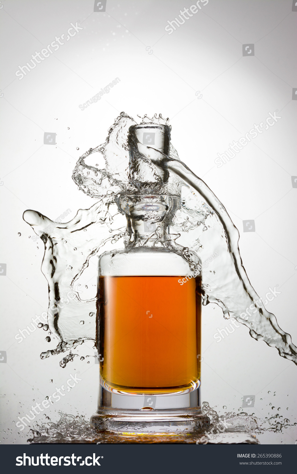 Scotch Whisky Bottle Splash On Grey Background Stock Photo 265390886 ...