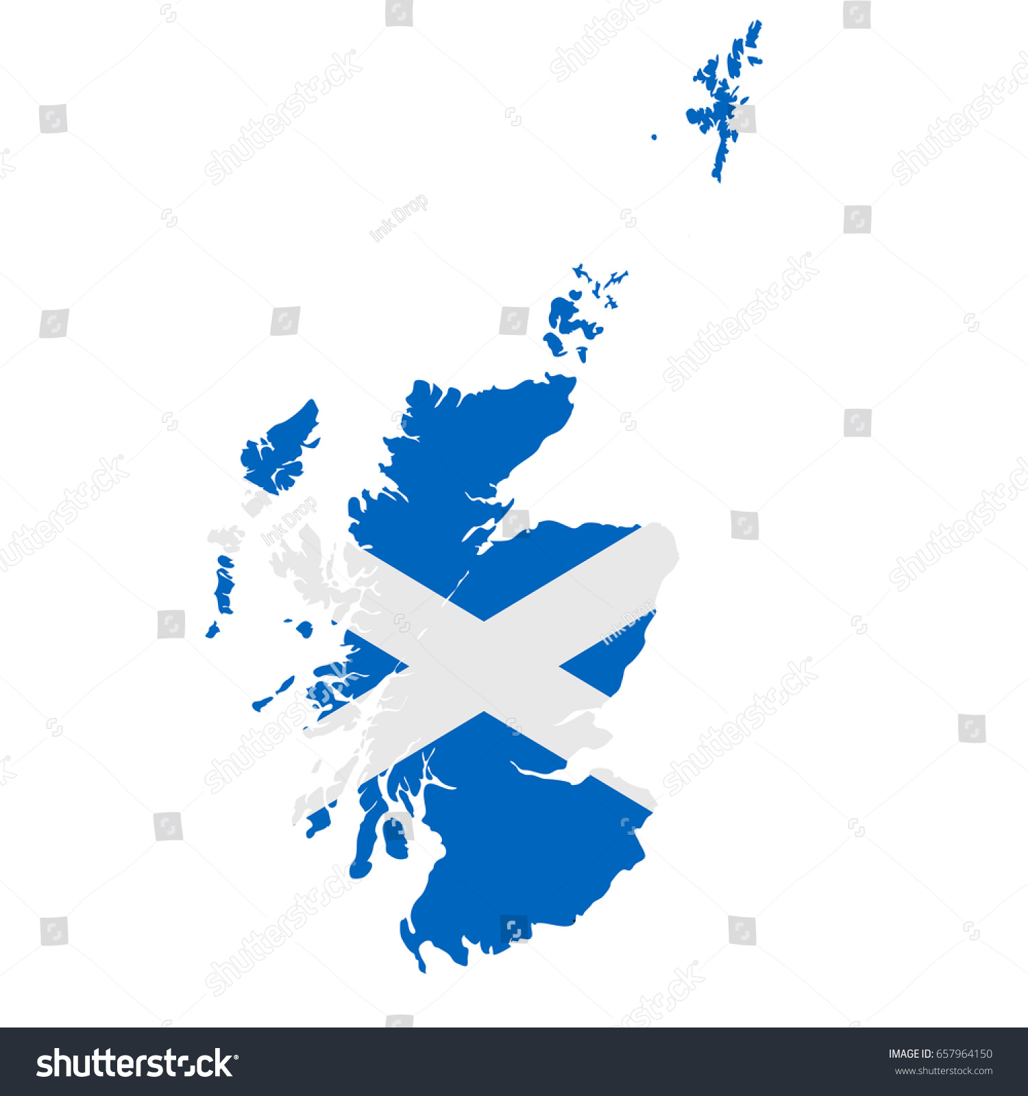 Scotland Flag Map Country Outline National Stock Illustration 657964150