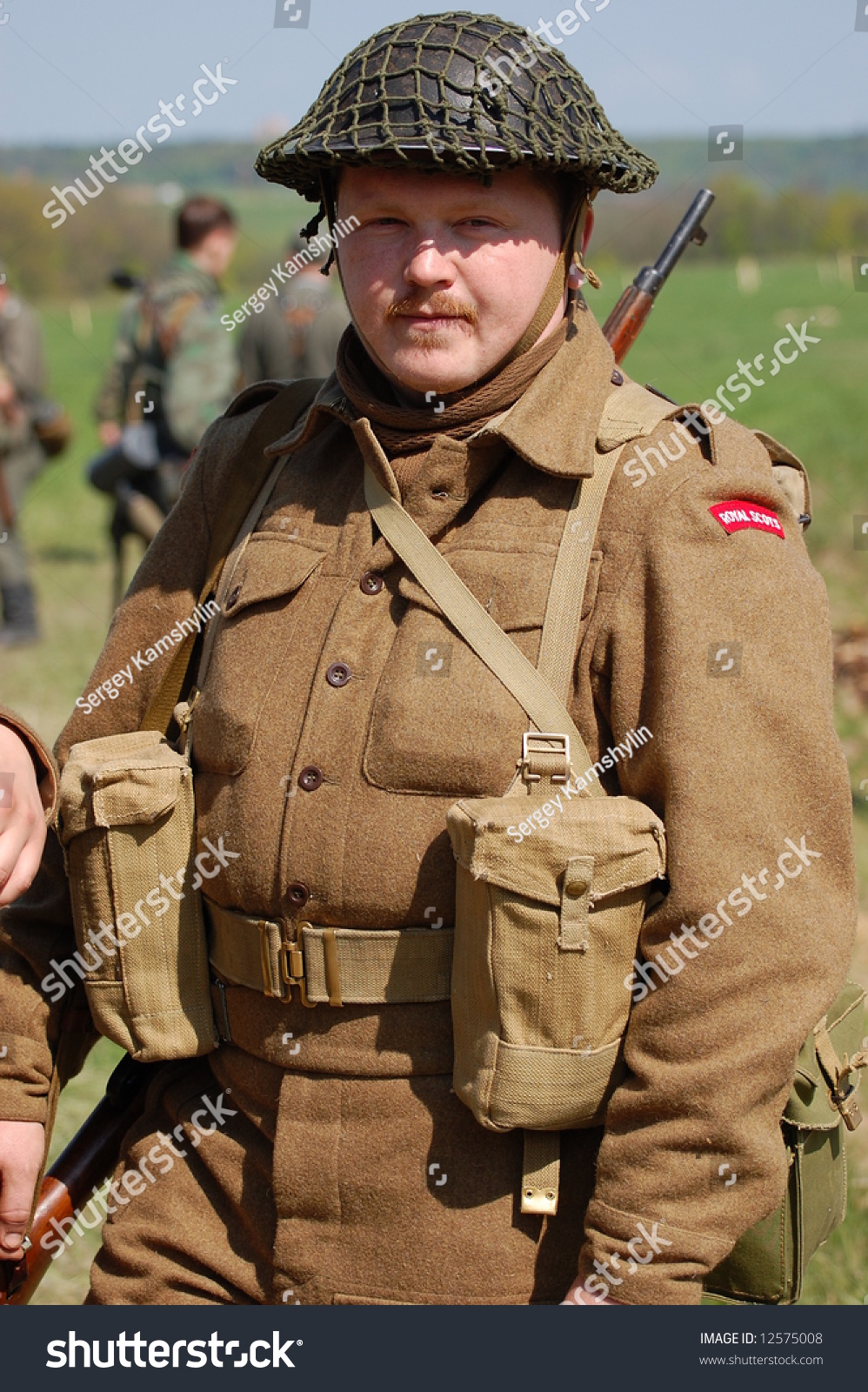 Scottish Regiment Soldier Ww2 Reenacting Stock Photo 12575008 ...