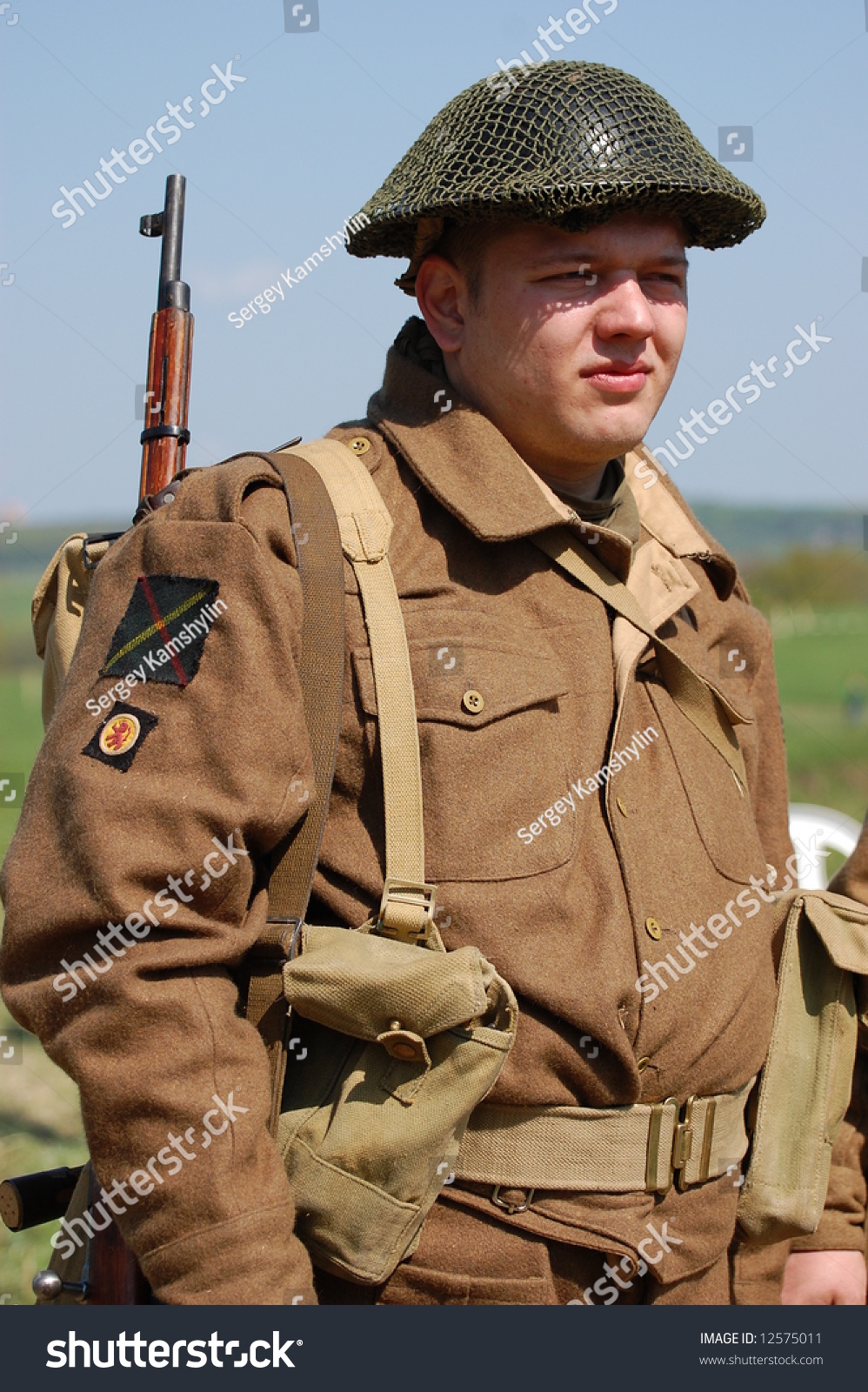 Scottish Regiment Soldier Ww2 Reenacting Stock Photo 12575011 ...