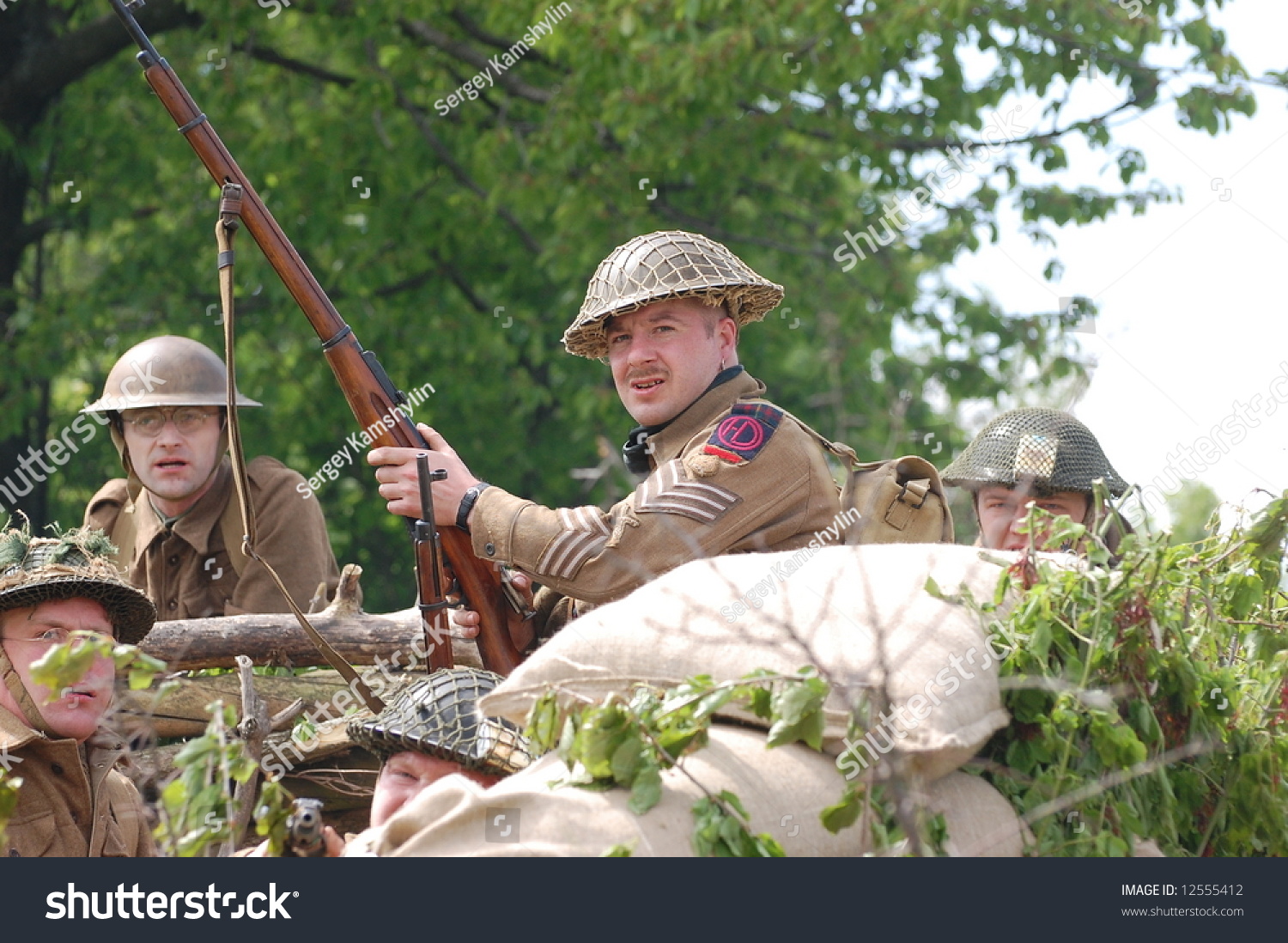 Scottish Regiment Soldiers . Ww2 Reenacting Stock Photo 12555412 ...