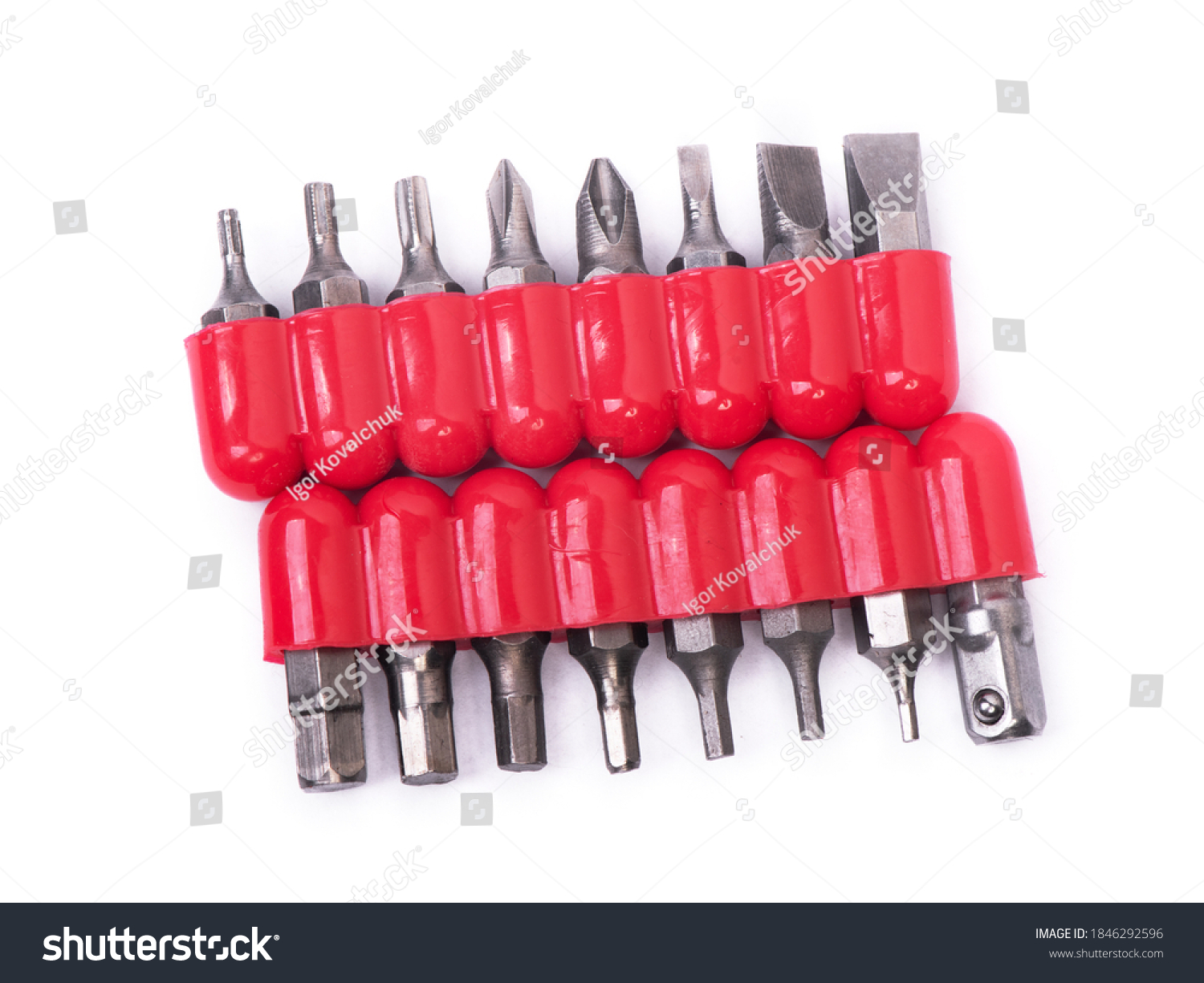  Coral Classic  Template Design Featuring Screwdriver Bits Set Isolated