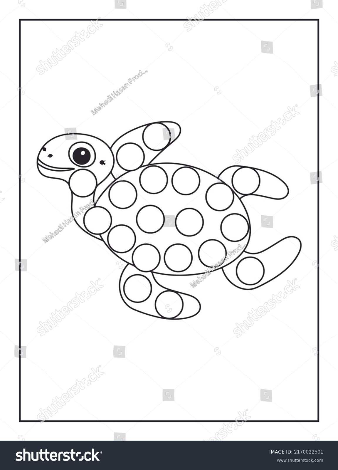 Sea Animal Dot Marker Coloring Page Stock Illustration 2170022501 ...