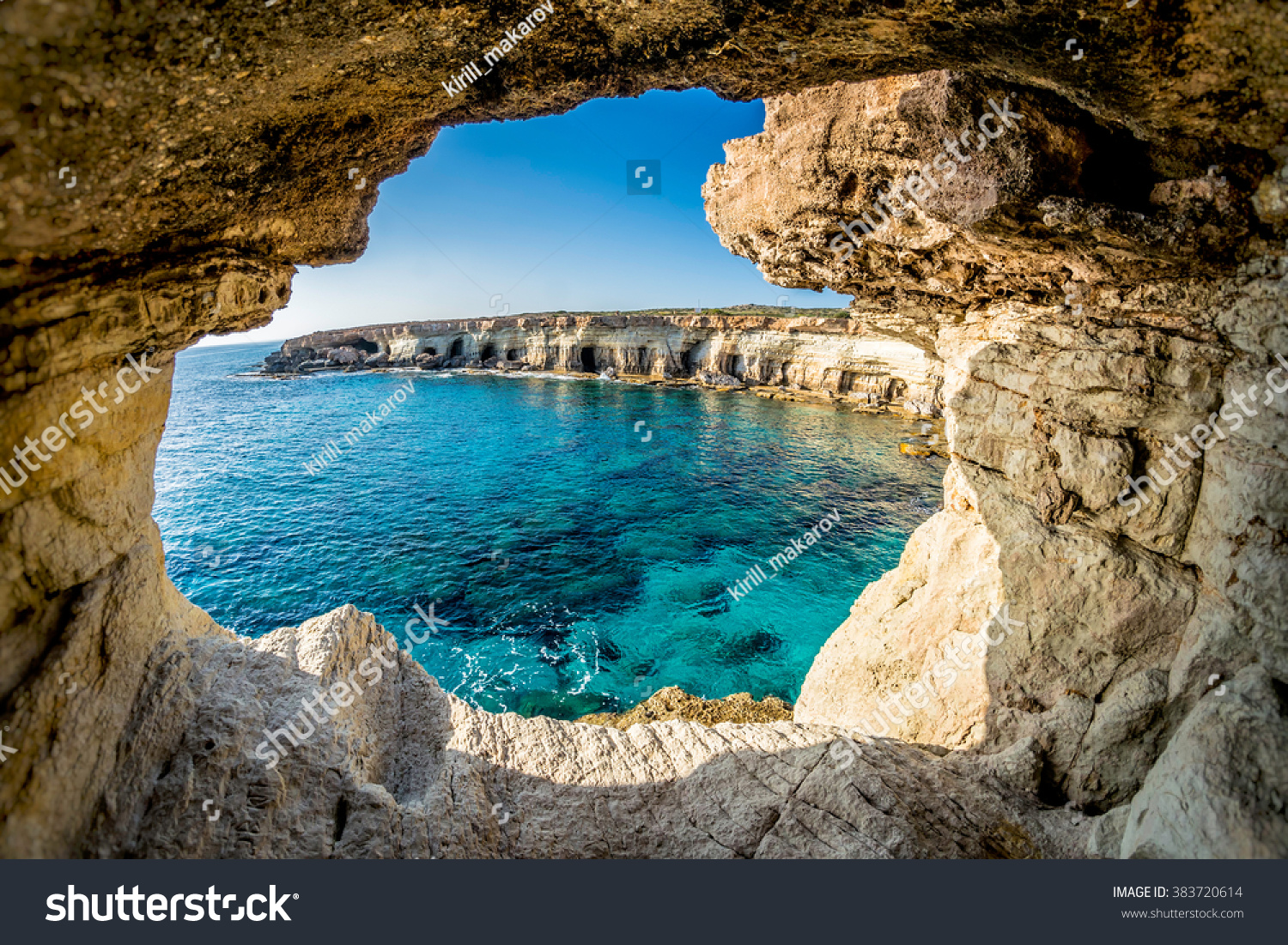 Sea Caves Near Ayia Napa Cyprus Stock Photo 383720614 - Shutterstock