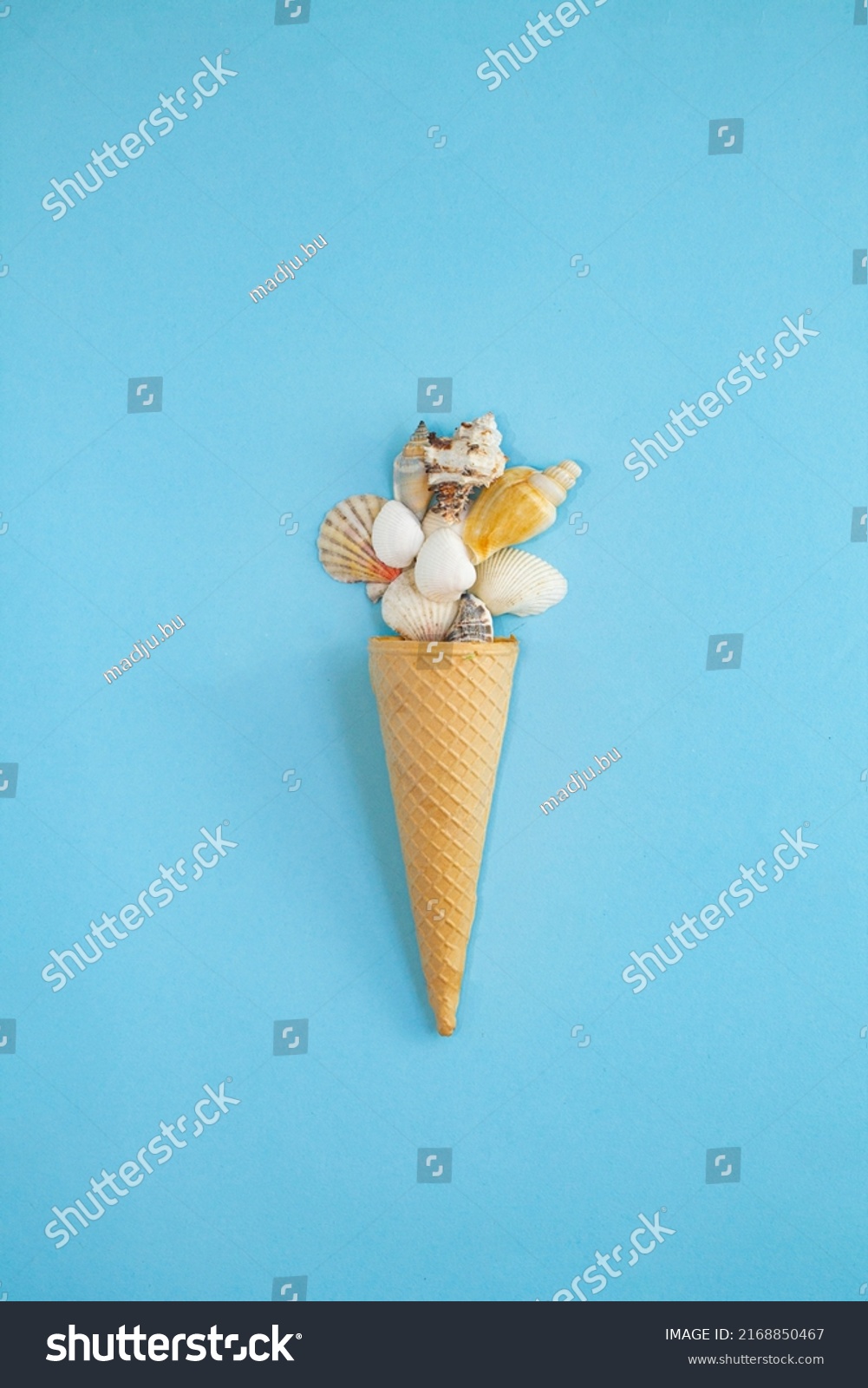 Sea Shells Ice Cream Cone Isolated Stock Photo 2168850467 | Shutterstock