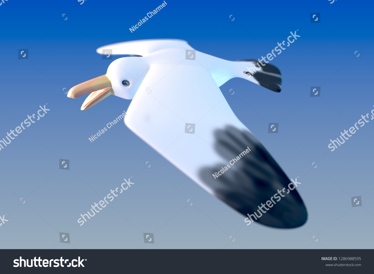 Seabird Side View 3d Render Stock Illustration 1286988595 | Shutterstock