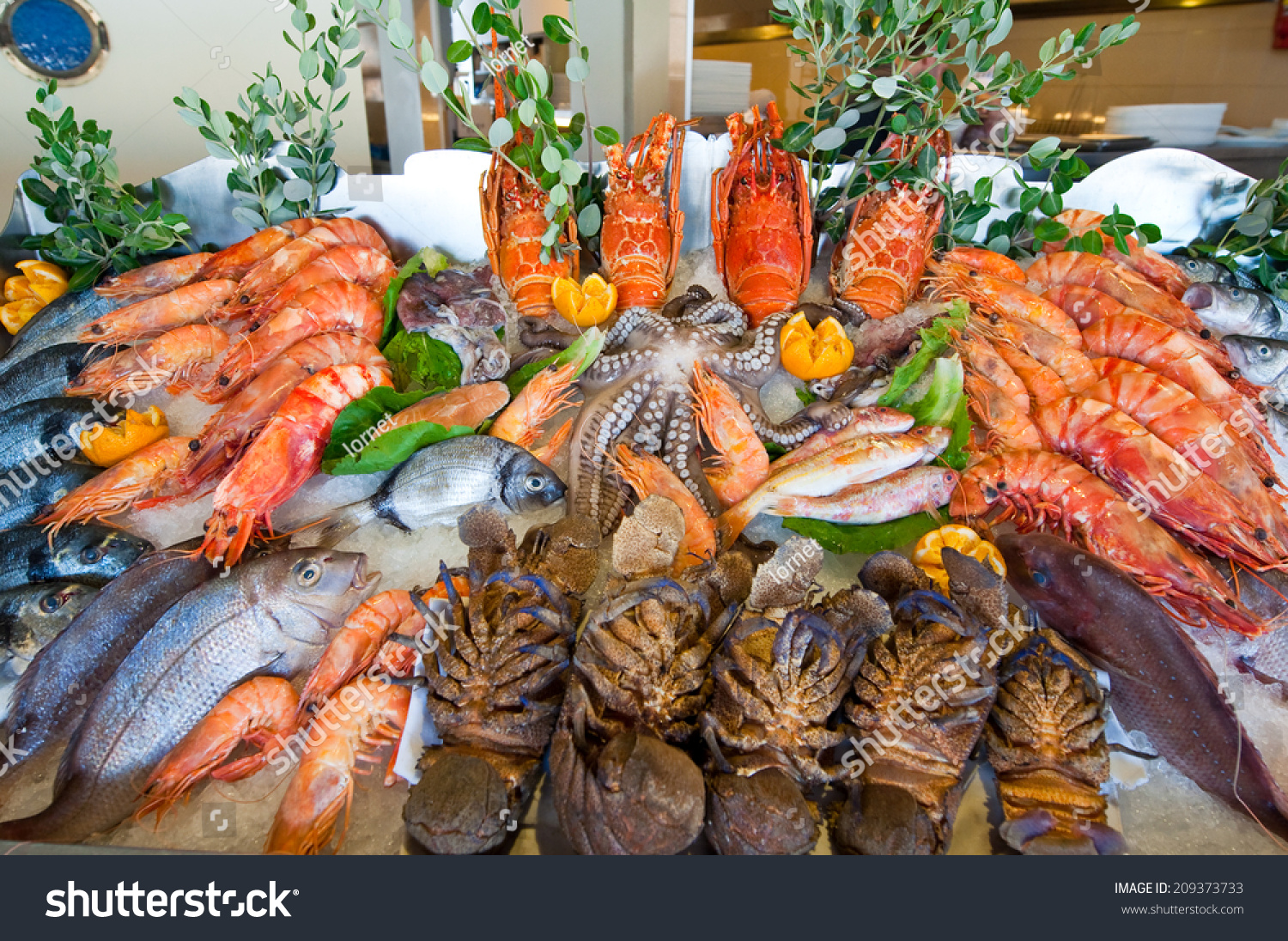 Seafood On The Island Of Crete, Greece. Stock Photo 209373733 ...