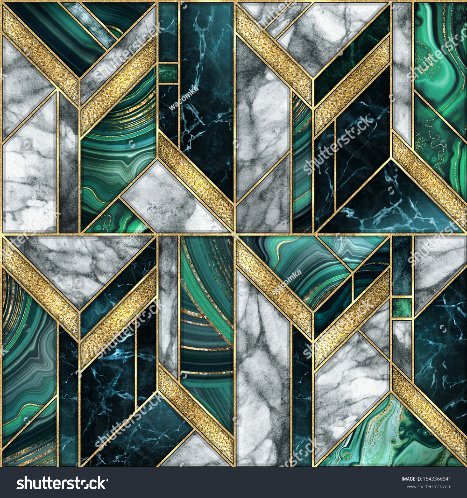 Seamless Abstract Background Modern Marble Malachite Stock Illustration