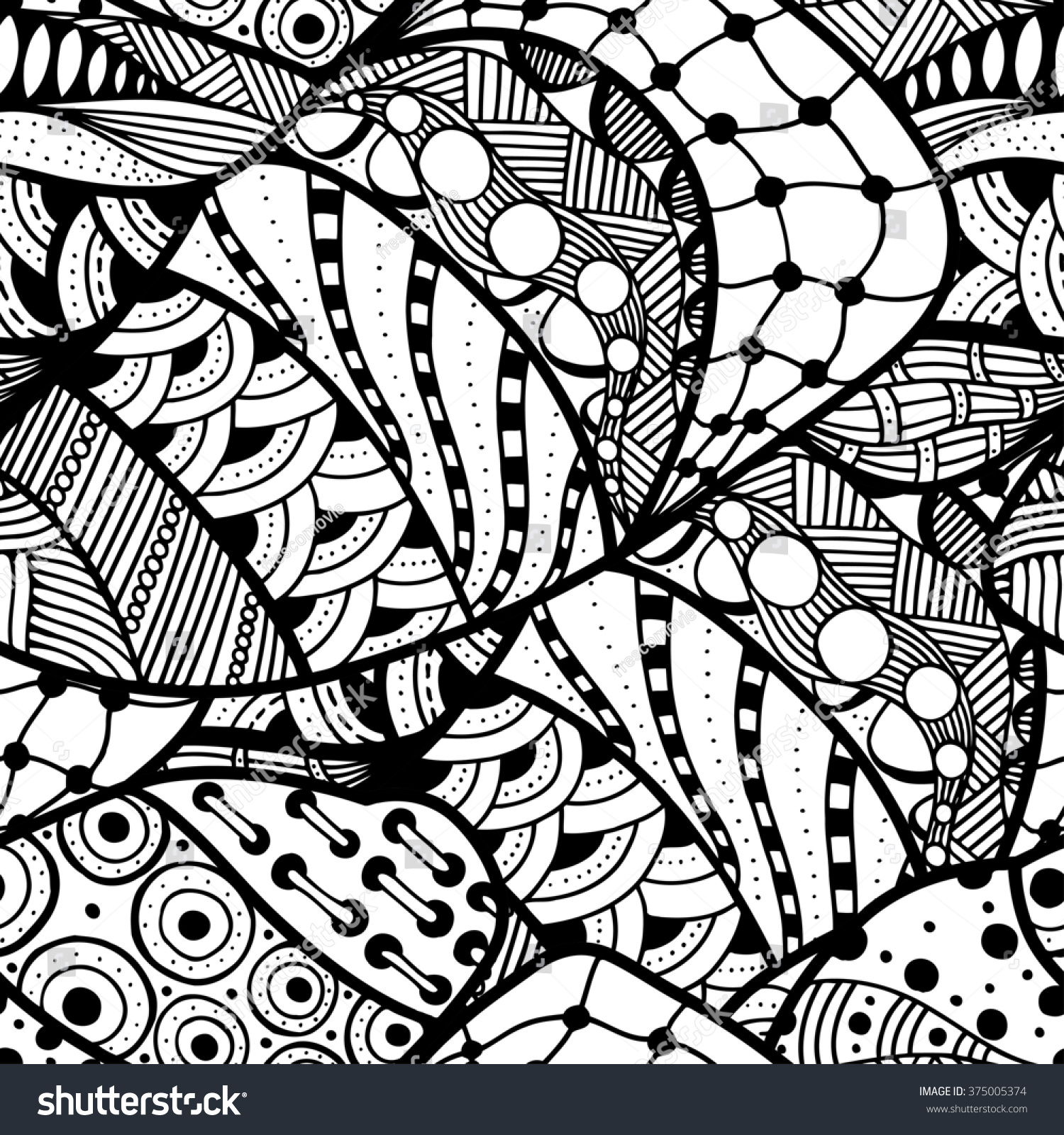 Seamless Abstract Doodle Background Pattern Art Stock Illustration