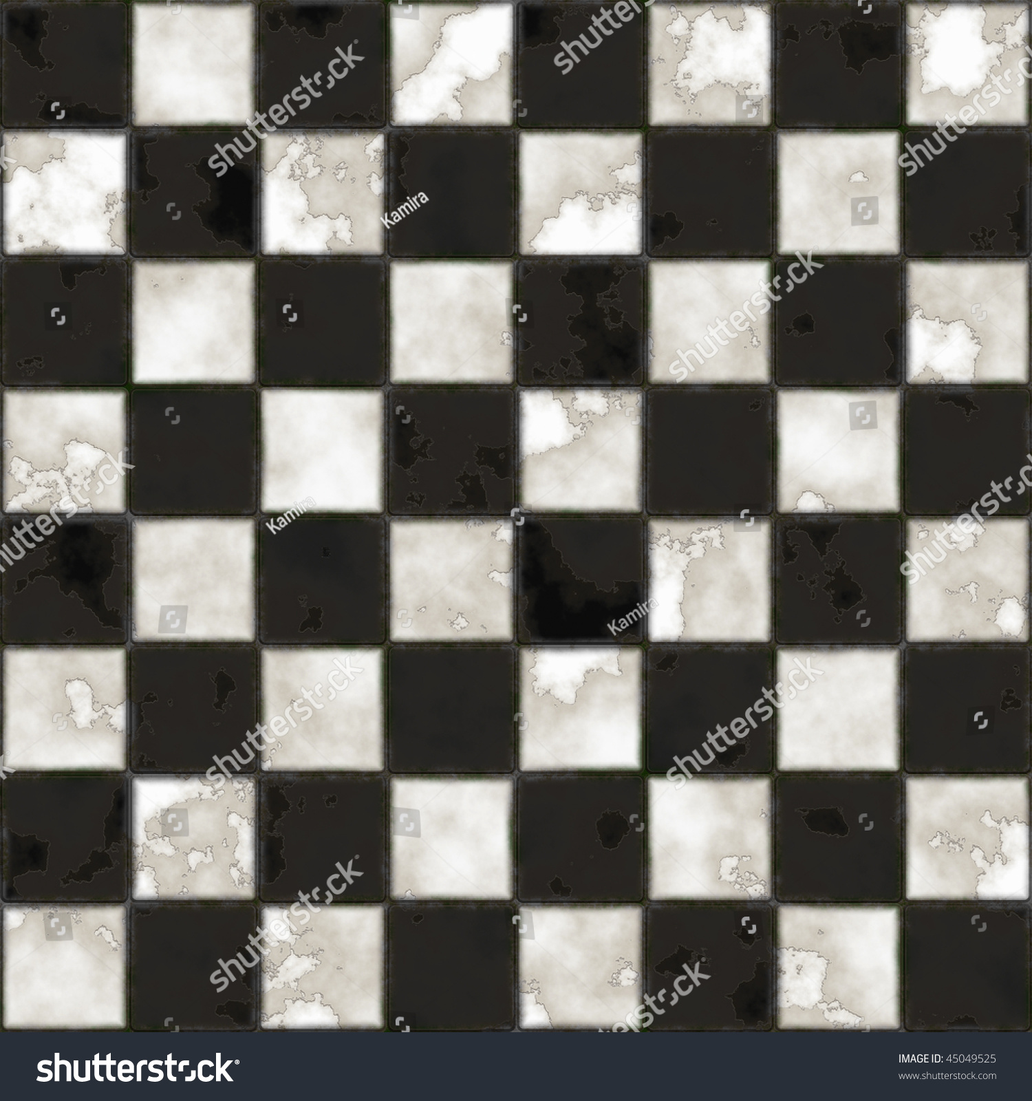 Seamless Black White Checkered Tiles Texture Stock Illustration