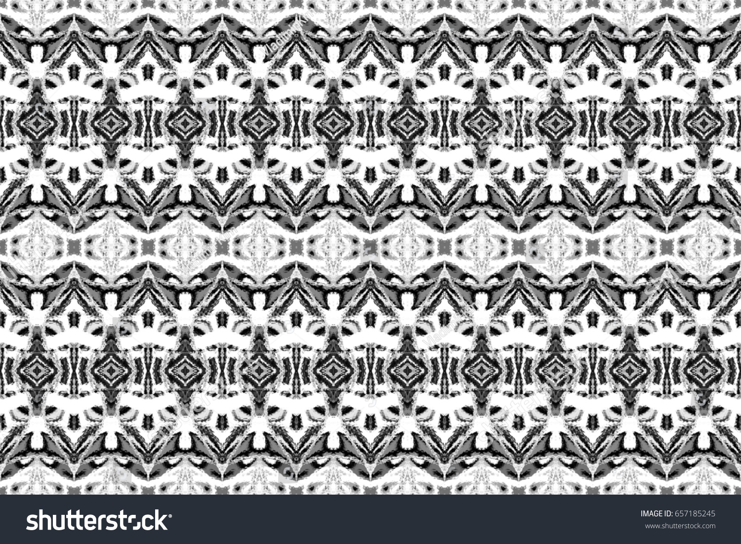 Seamless Black White Symmetrical Rectangle Horizontal Stock ...