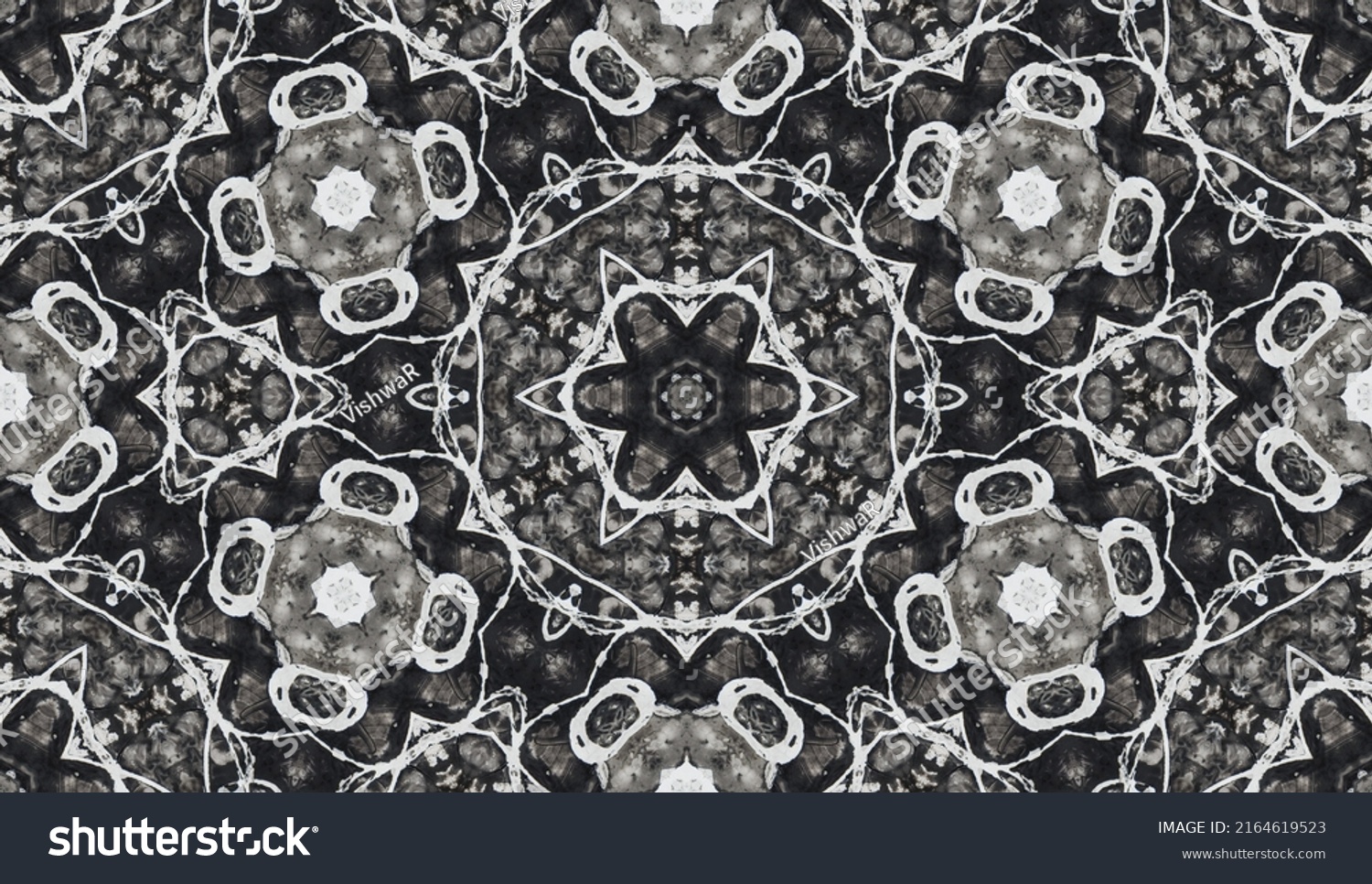 Seamless Black White Tribal Pattern Fabric Stock Illustration ...