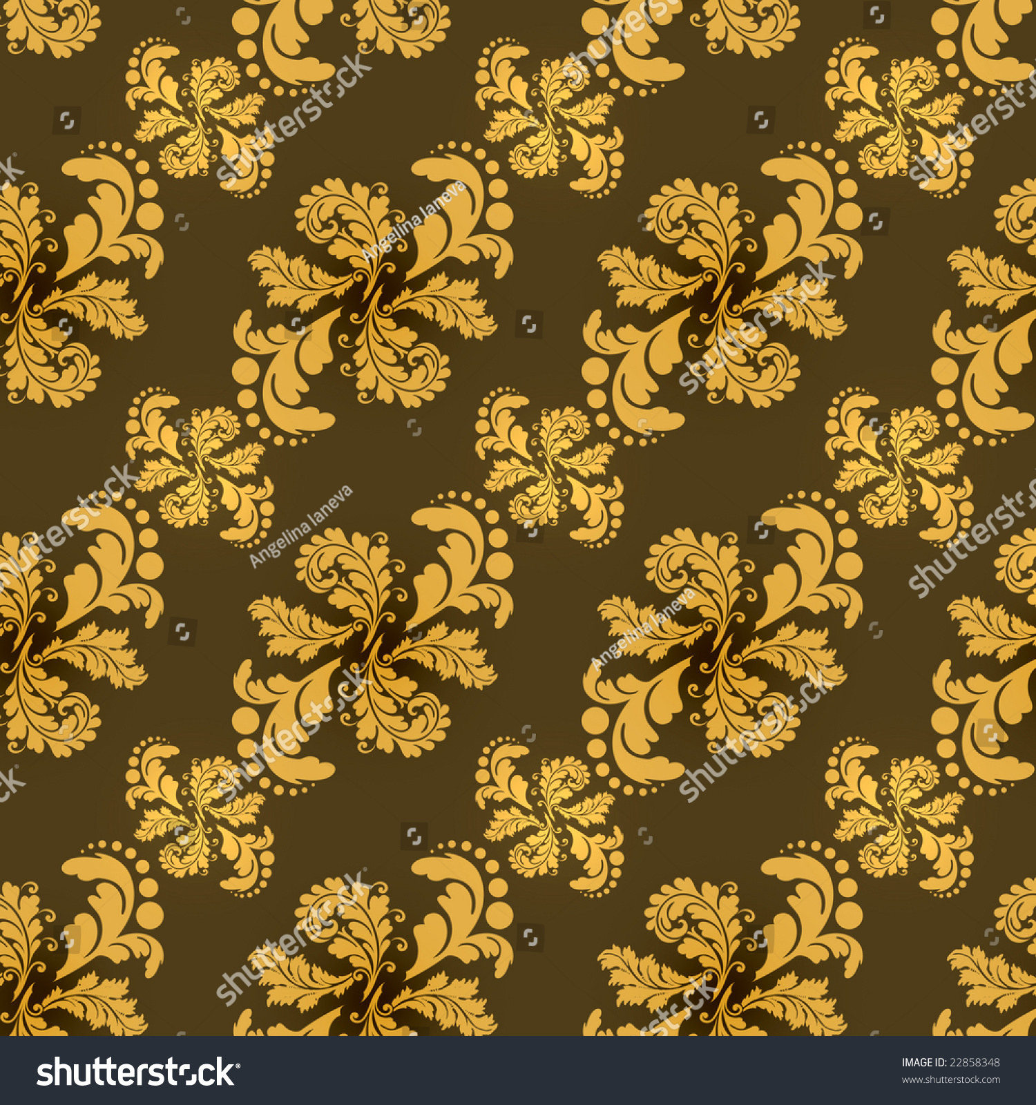 Seamless Damask Wallpaper Brown Stock Illustration 22858348 | Shutterstock