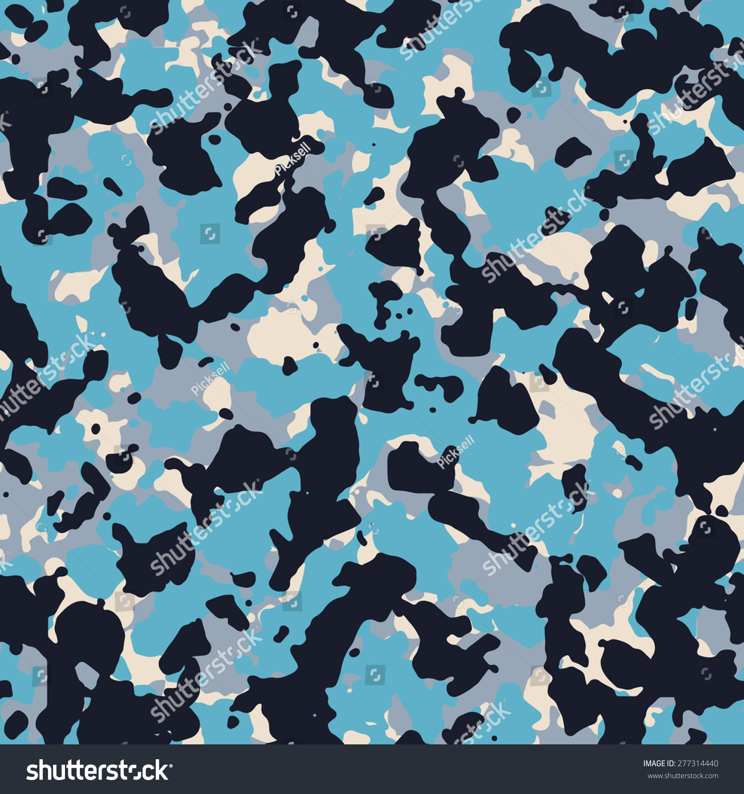 Seamless Fashion Navy Blue Camouflage Pattern Stock Photo 277314440 ...