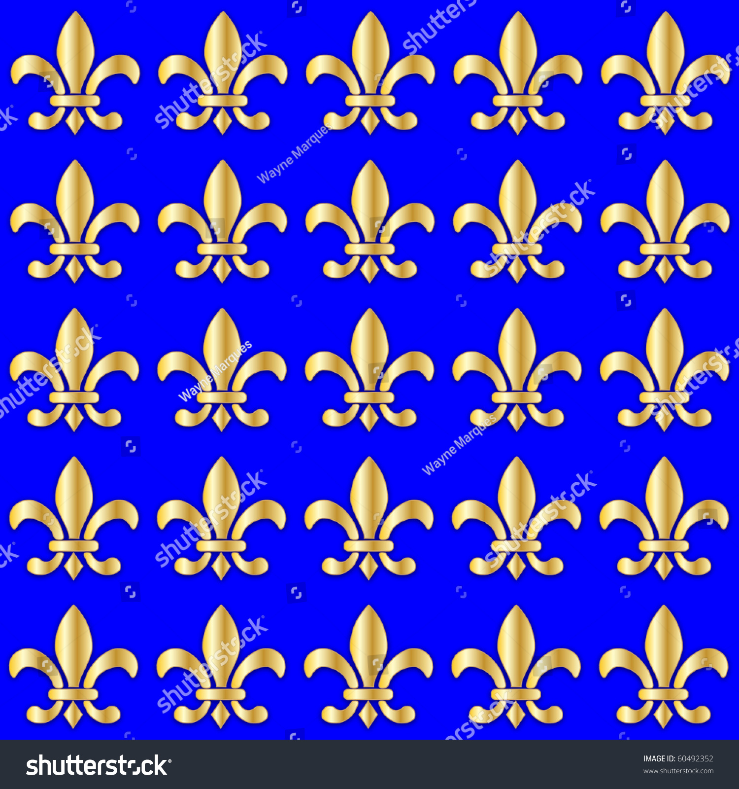 Seamless Fleur De Lis On Blue Stock Illustration 60492352 - Shutterstock