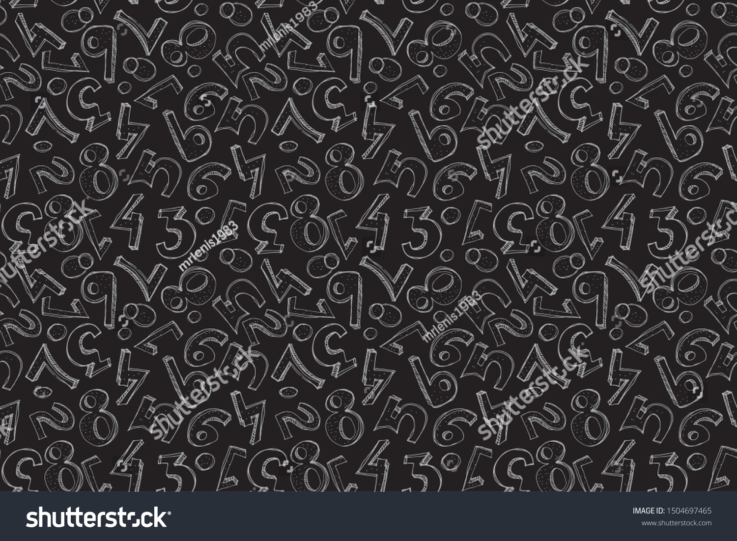 Seamless Pattern Numbers Background Design Stock Illustration