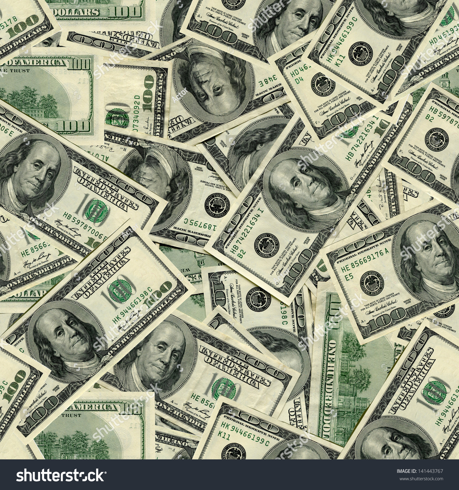 Seamless Pattern Of Banknotes, Money Usa Stock Photo 141443767 ...