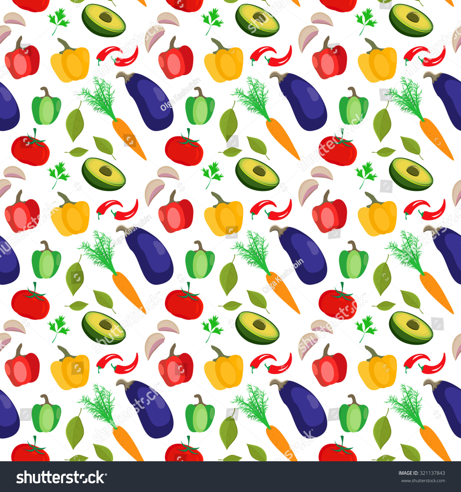 Seamless Pattern Colorful Vegetables Cool Modern Stock Illustration ...