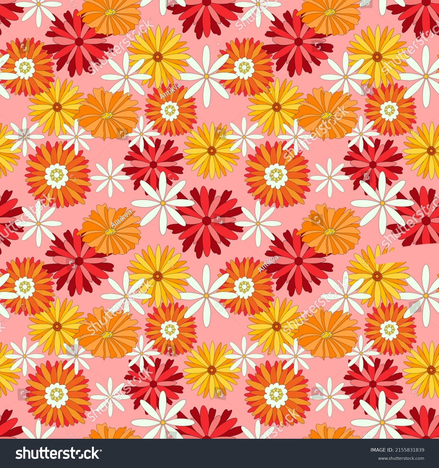 Seamless Retro Texture 60s 70s 80s Stock Illustration 2155831839 