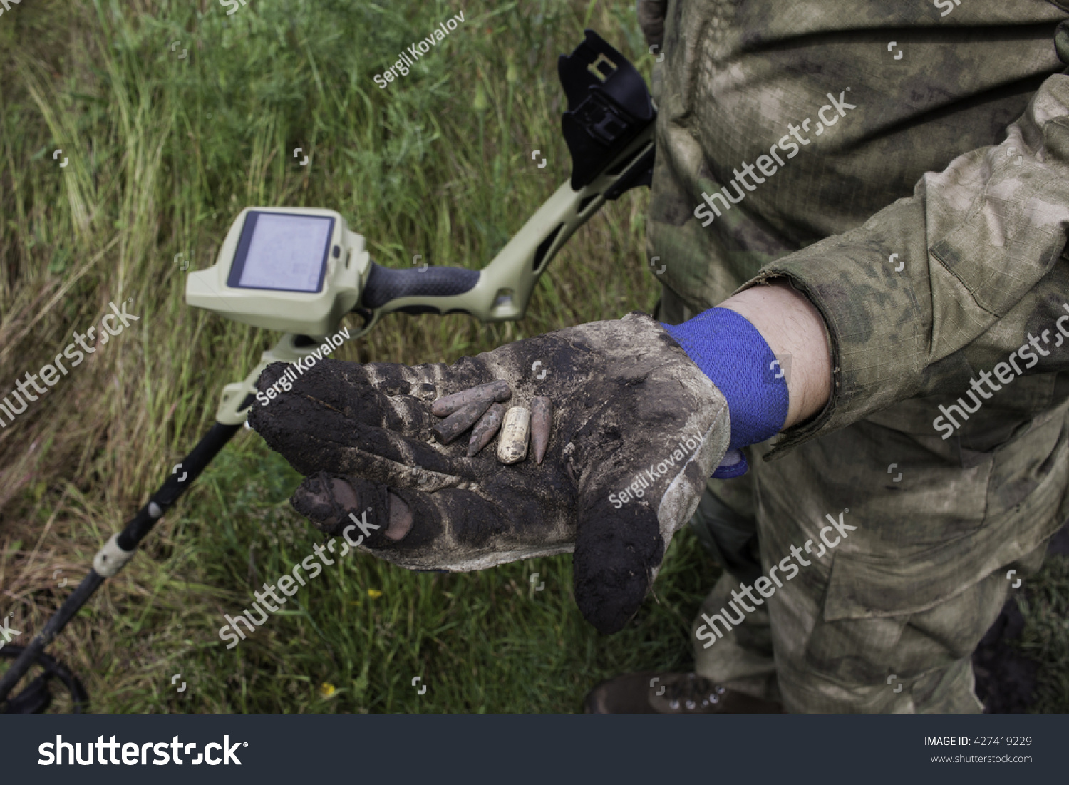 Search Coins Bullets Metal Detectors Stock Photo Edit Now 427419229