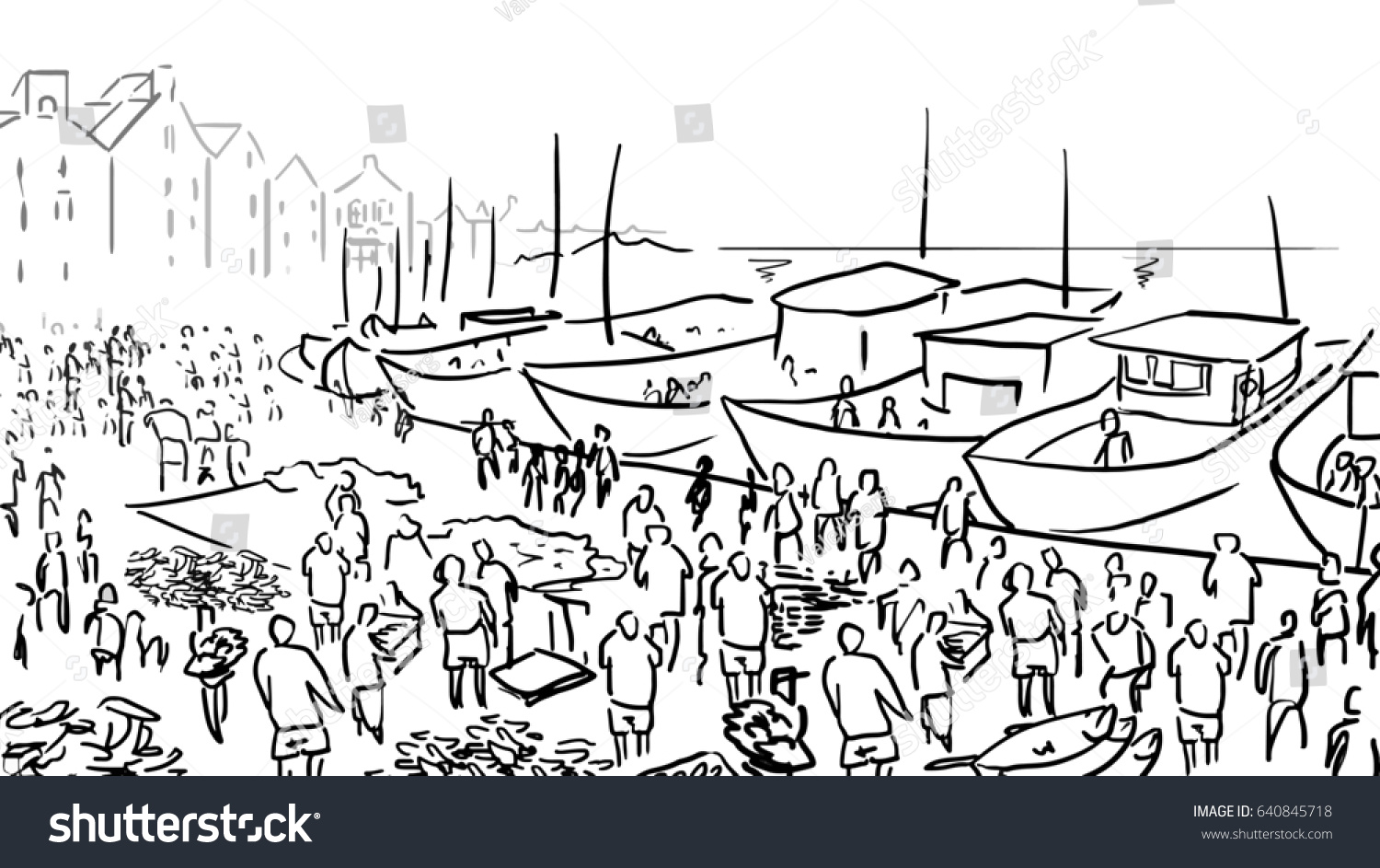 Featured image of post Simple Fish Market Drawing : Simple modern line art fish silhouette vector.